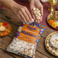 Happilo Premium Plain Prasadam Makhana 200g, Fit for Fasting, Lotus Seed Pop/Gorgon Nut Puffed Kernels, Hand-Picked