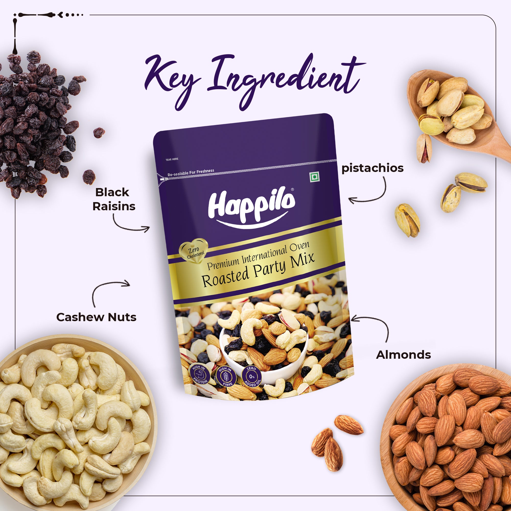 Happilo Premium Oven Roasted & Lightly Salted Party Mix