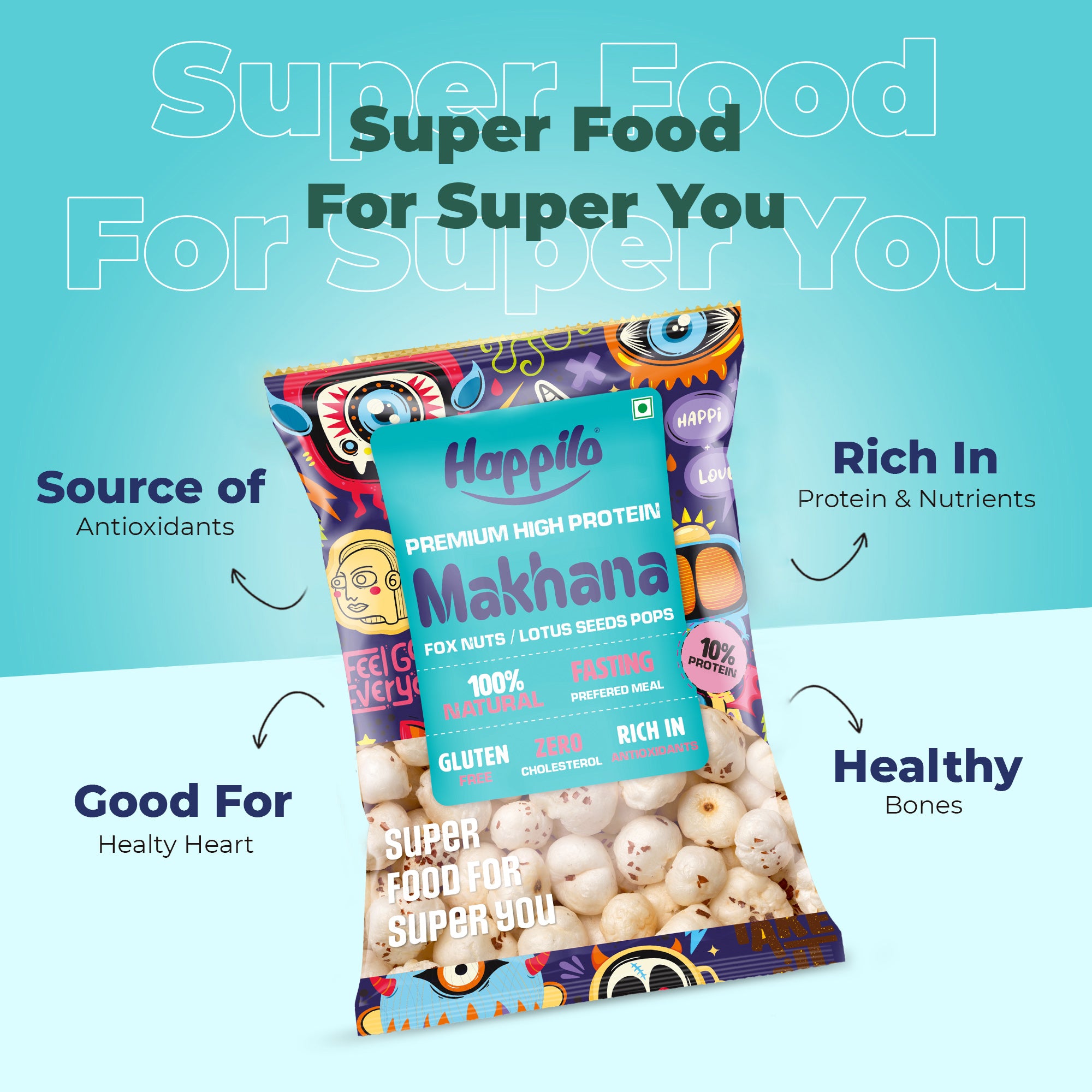 Happilo Premium All Natural Fox Nuts (Phool Makhana) 100g, Healthy Snack Low Calorie Gluten Free and Vegan