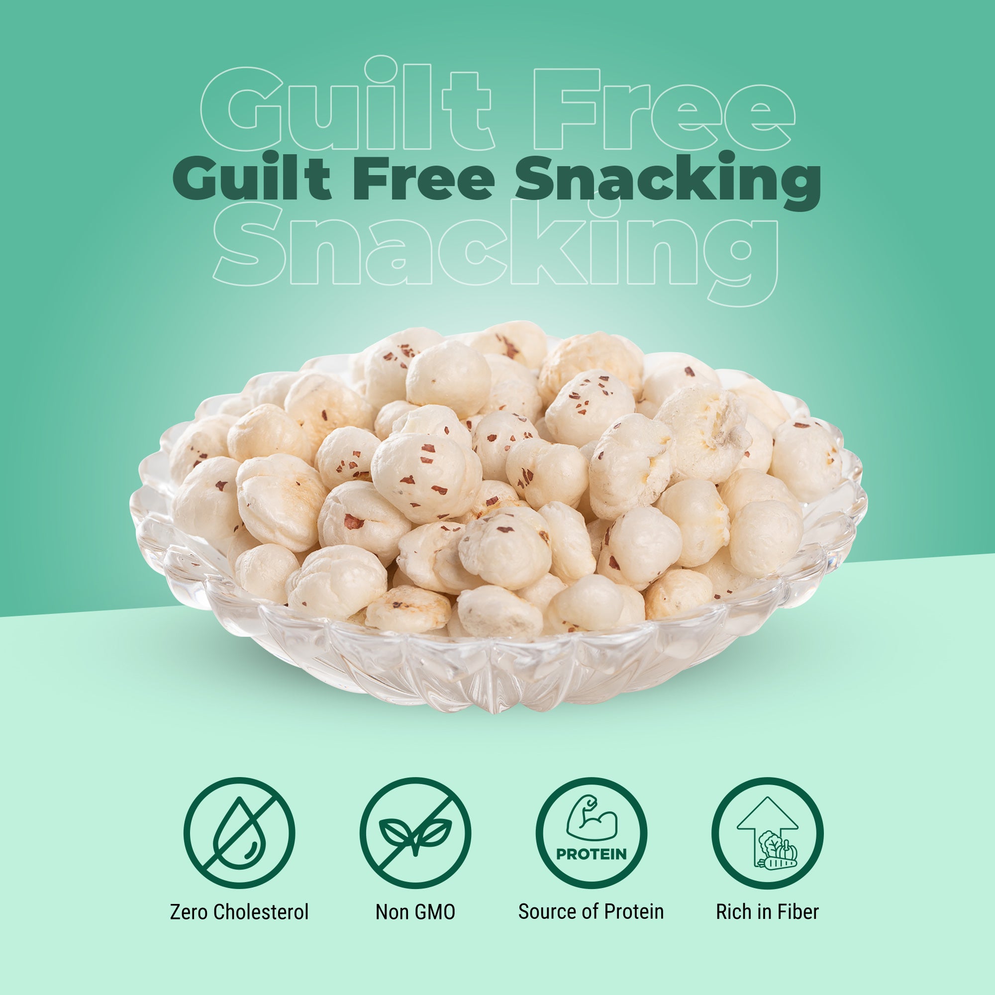 Happilo Premium Jumbo Fox Nuts (Phool Makhana) 100g, Healthy Snack Low Calorie Gluten Free and Vegan