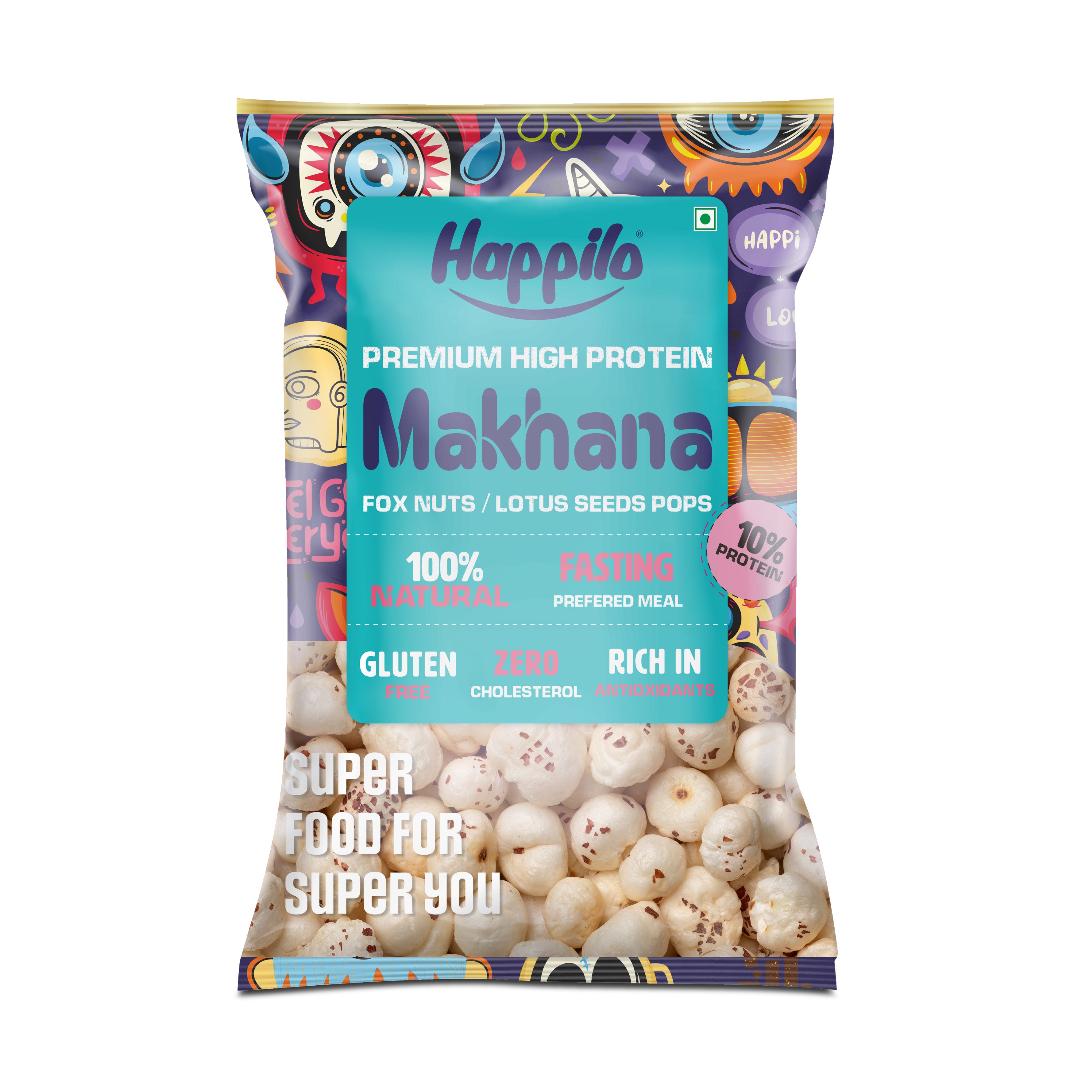 Happilo Premium All Natural Fox Nuts (Phool Makhana) 200g, Healthy Snack Low Calorie Gluten Free and Vegan