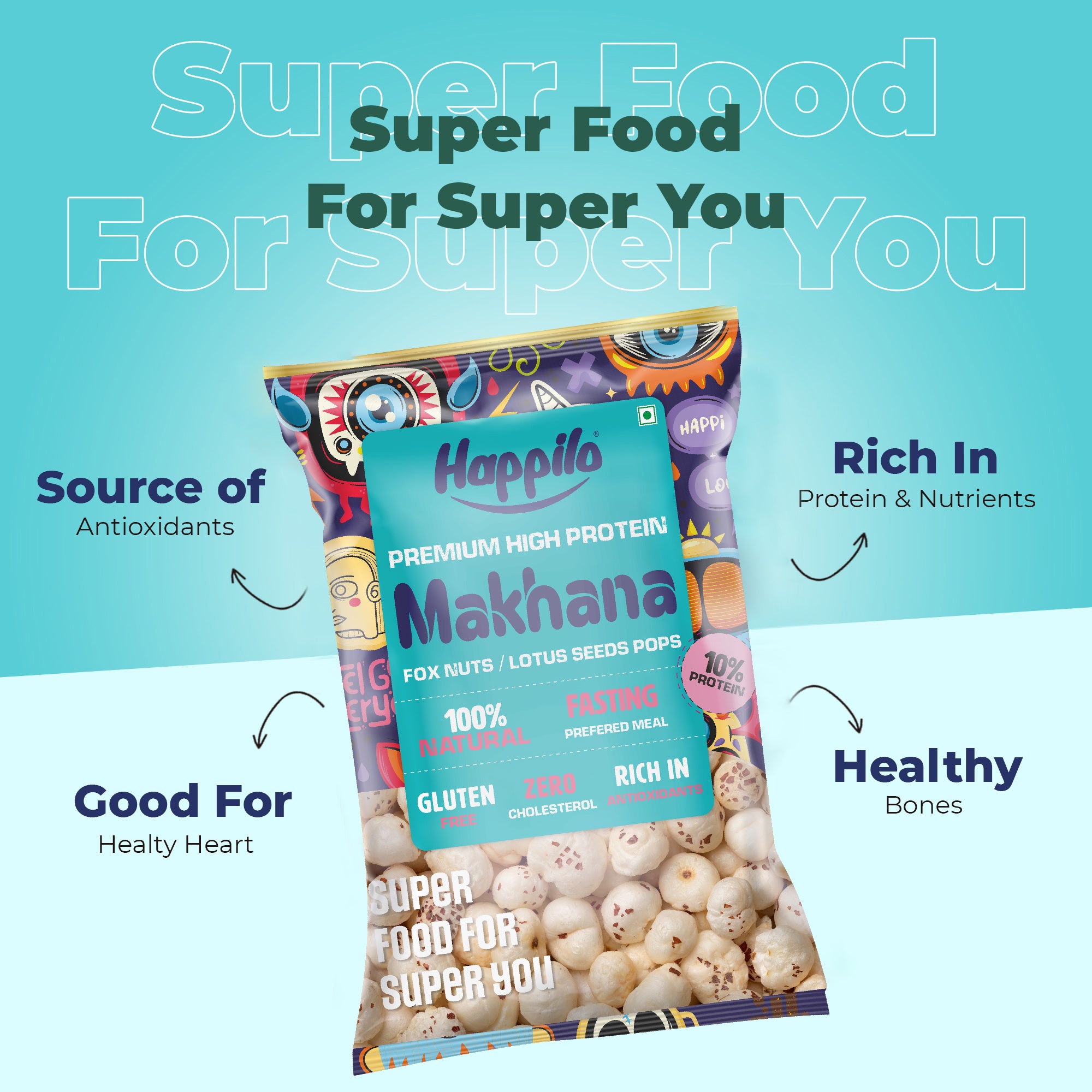 Happilo Premium All Natural Fox Nuts (Phool Makhana) 200g (Pack of 2)
