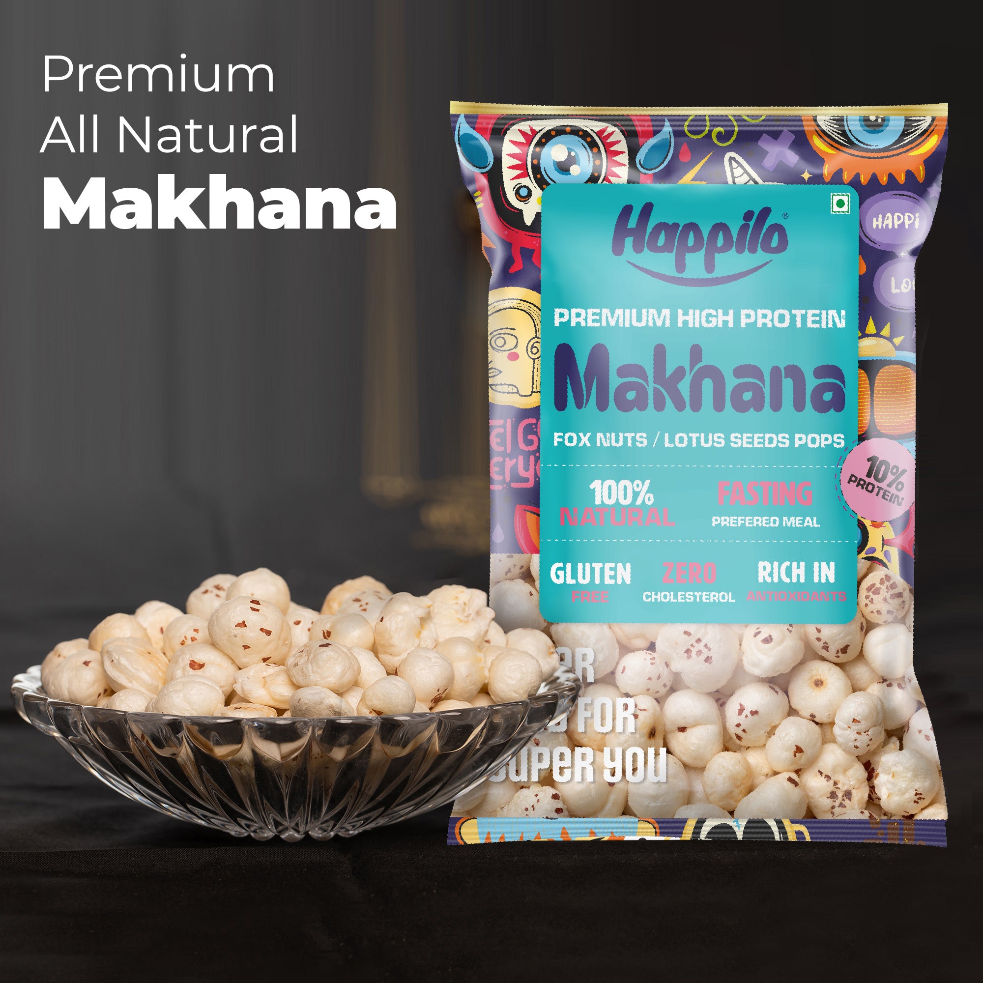 Happilo Premium All Natural Fox Nuts (Phool Makhana) 200g (Pack of 2)