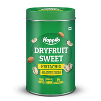 Happilo Premium Pistachios Healthy Dry Fruit Sweets Bar Tin 150g, Healthy Snack, High in Protein Nuts, No Added Sugar, Vegan, Tasty as a Desert, No preservatives, For Energy, Fitness & Immunity