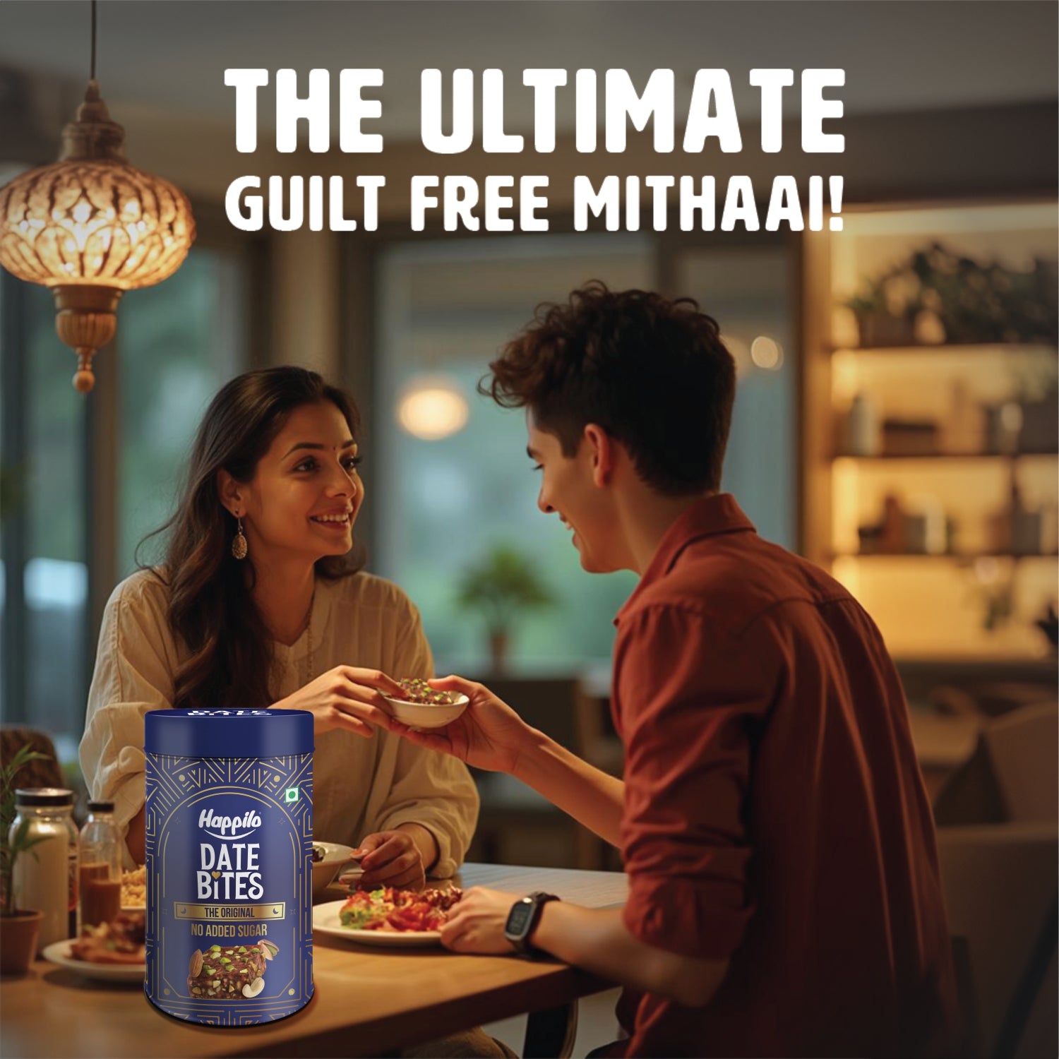 Happilo Celebration Date Bites, Nut Bites, Healthy Snacks, Premium Dry Fruit like Dates, Cashews, California Almonds, Pistcahios, Honey, Ghee,