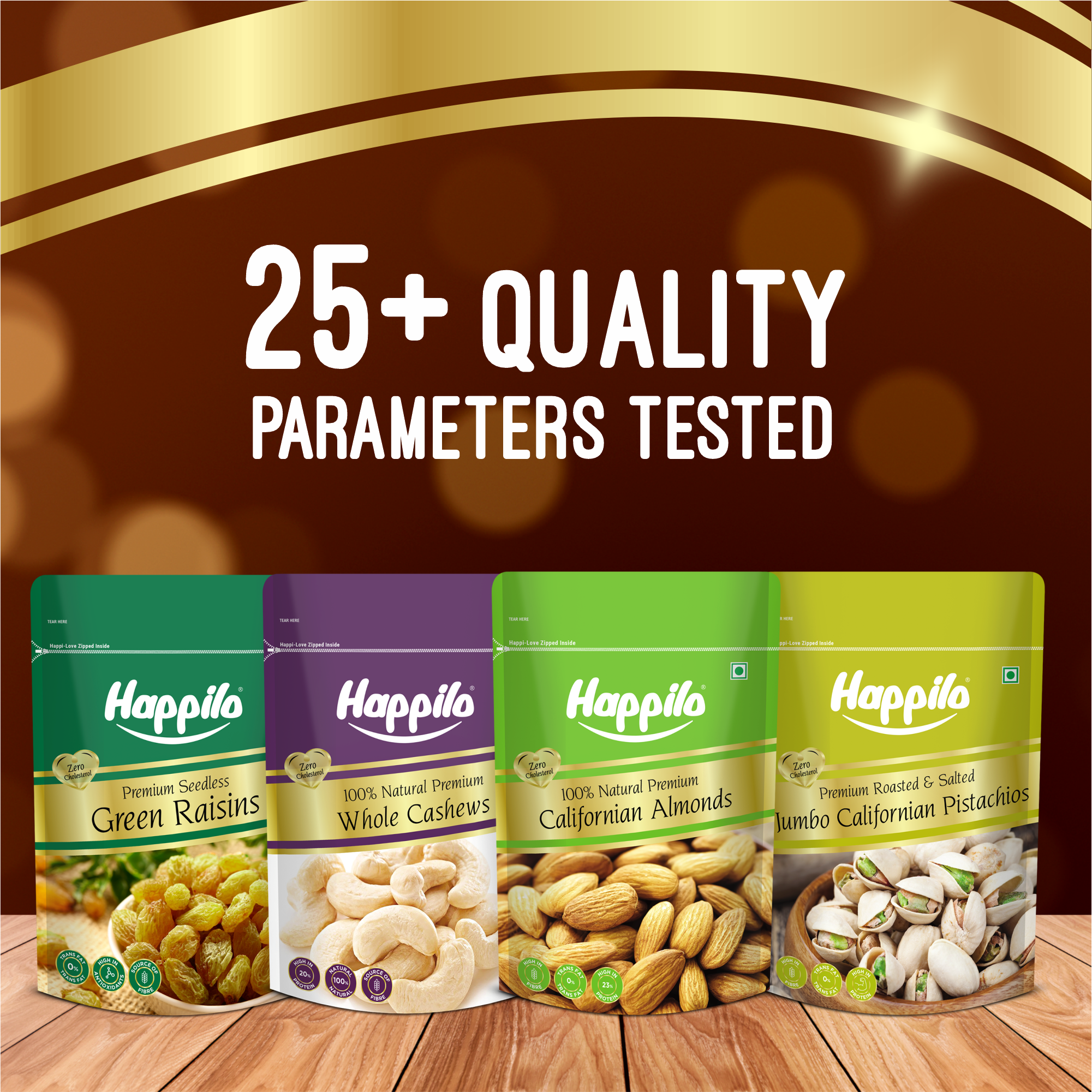 Dry Fruits Combo 850g (Almonds 200g, Raisins 250g, Cashews 200g, Roasted Pistachios 200g)