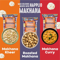 Happilo Premium Plain Prasadam Makhana 200g, Fit for Fasting, Lotus Seed Pop/Gorgon Nut Puffed Kernels, Hand-Picked