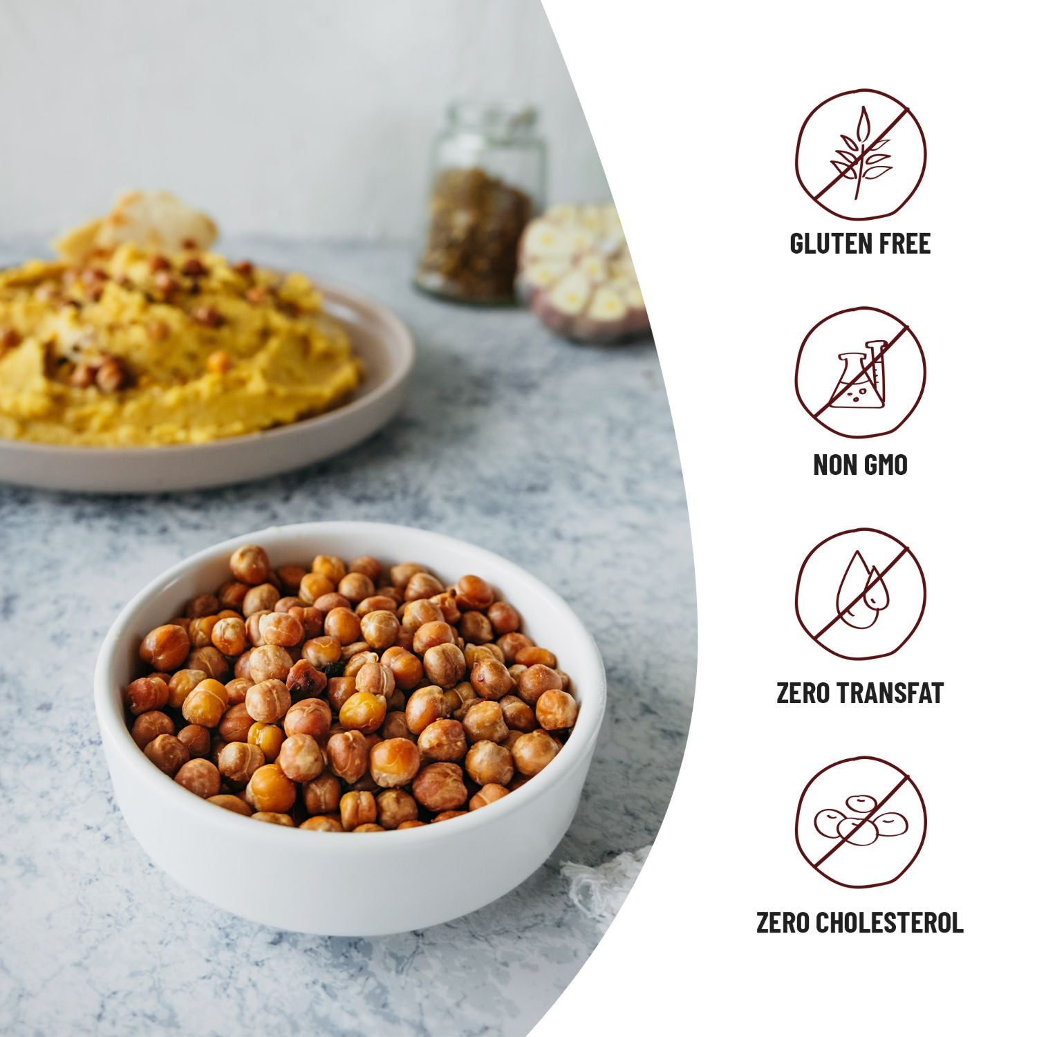 Happilo Premium Super Snack Chili Garlic Chickpeas (Pack Of 3) 110g each, Crunchy and Delicious, Super Healthy