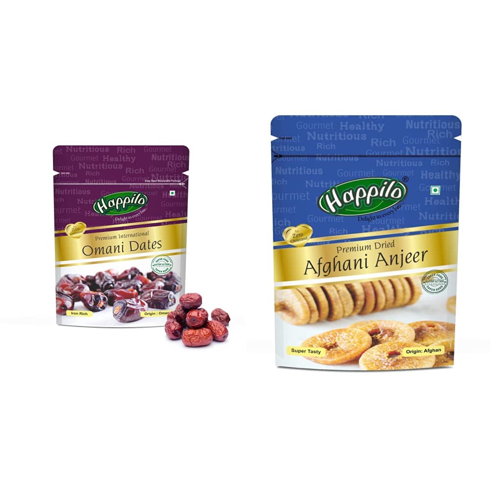 Happilo Premium International Omani Dates, 250g and Happilo Premium Afghani Anjeer, 200g