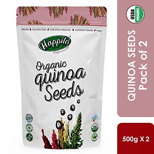 Happilo Premium Raw Gluten Free White Quinoa seeds 500g (Pack of 2)