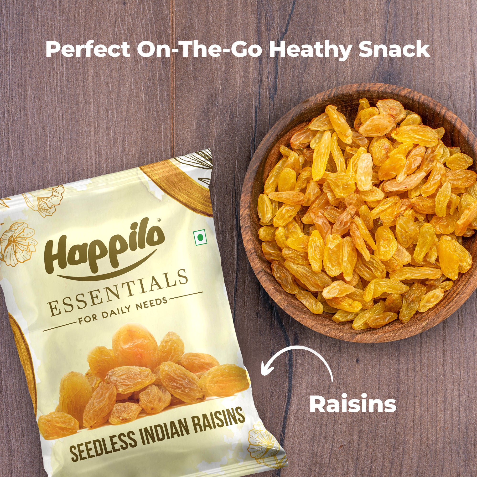 Happilo Essentials Seedless Indian Raisins 500g