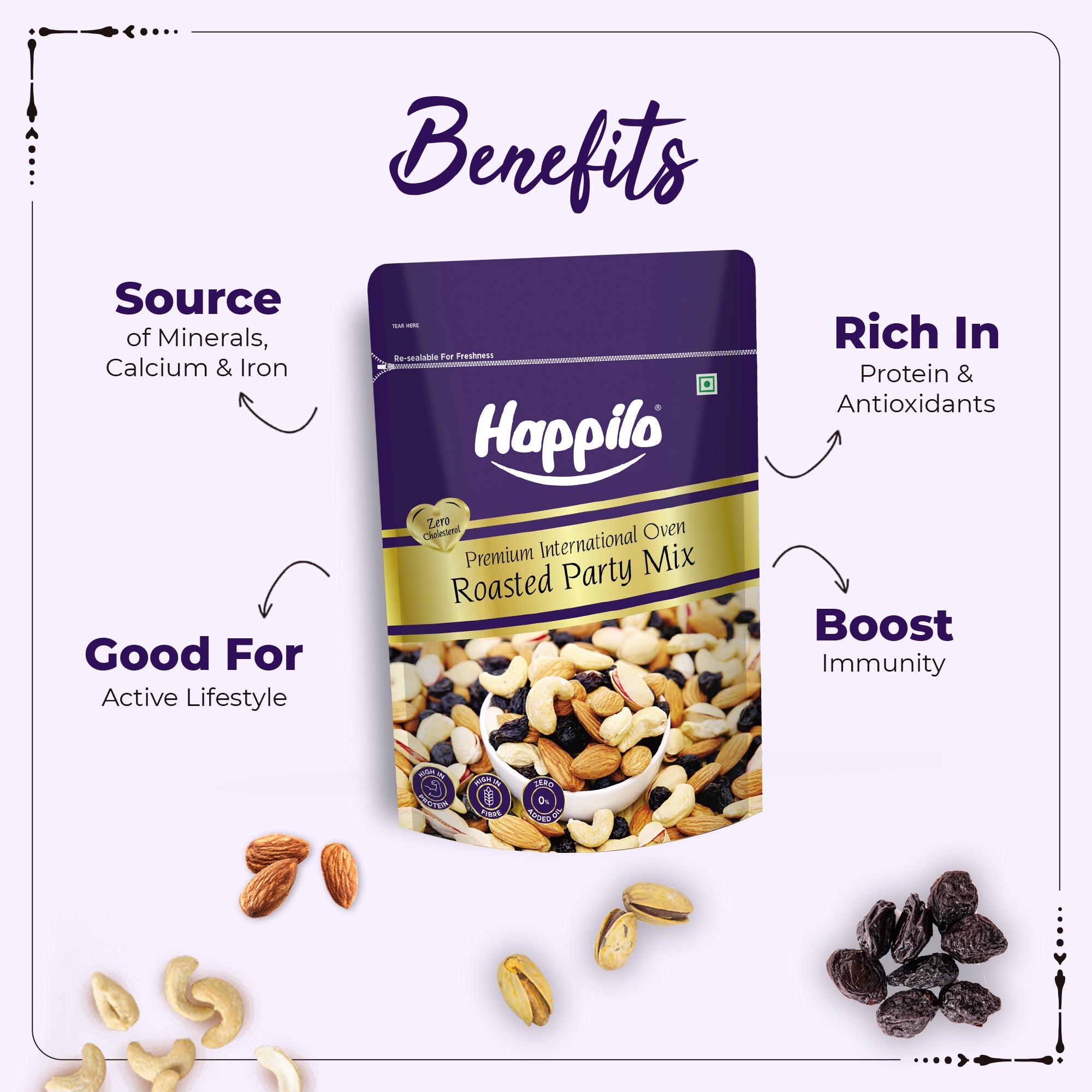 Happilo Premium Oven Roasted & Lightly Salted Party Mix