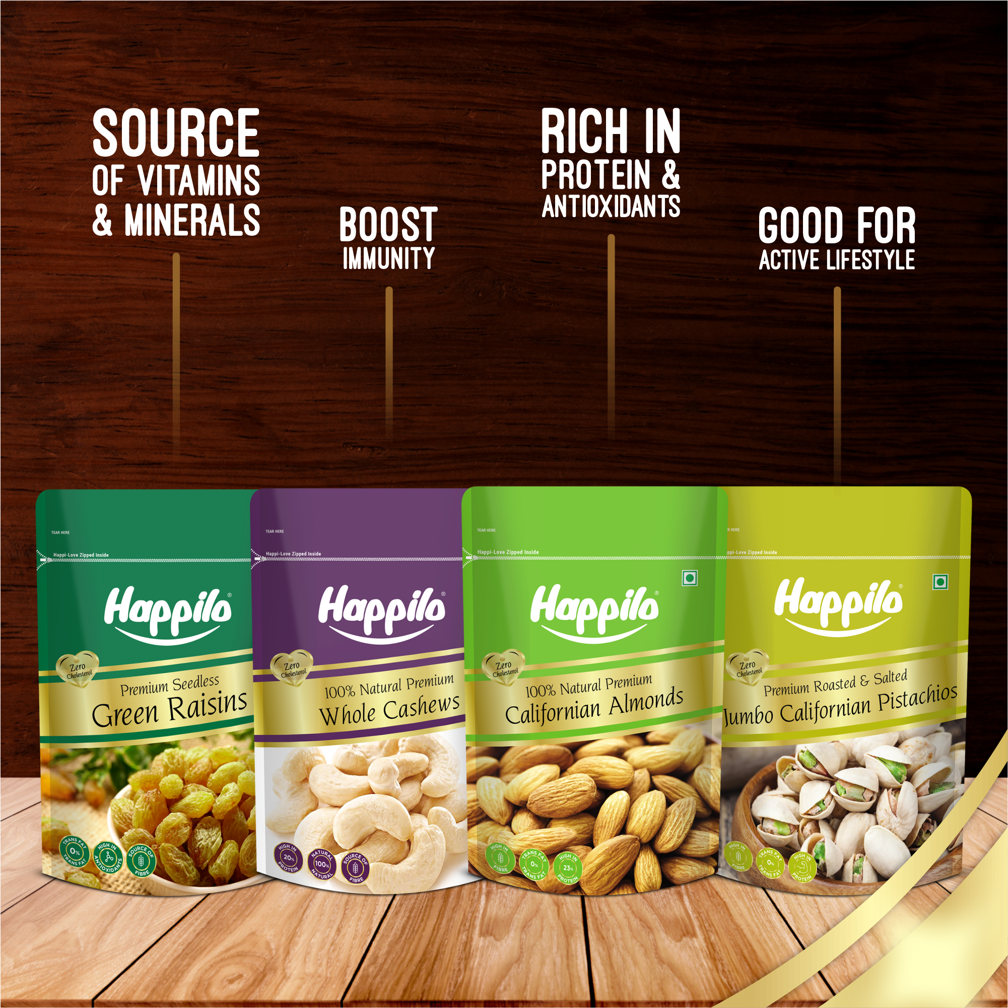 Dry Fruits Combo 850g (Almonds 200g, Raisins 250g, Cashews 200g, Roasted Pistachios 200g)