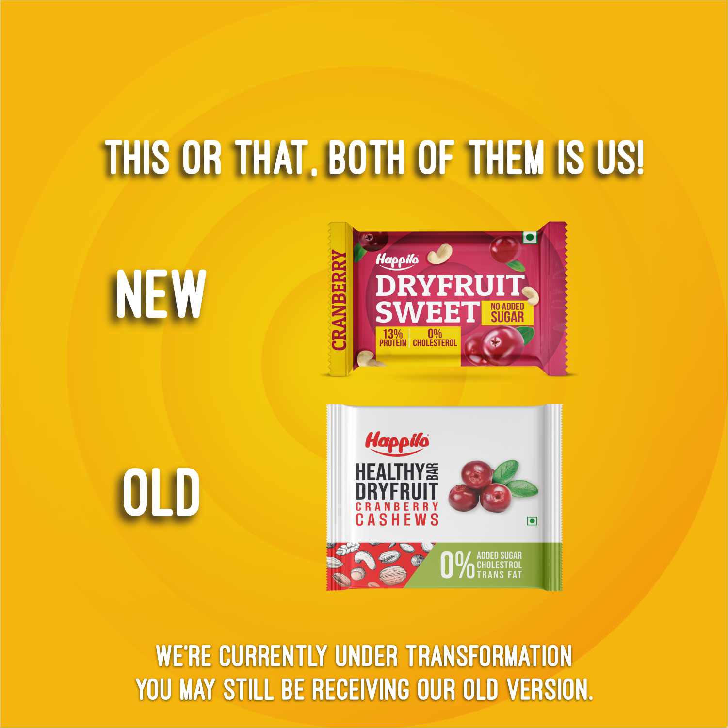 Happilo Cranberry Cashews Healthy Mini Dry Fruit Bar 15g