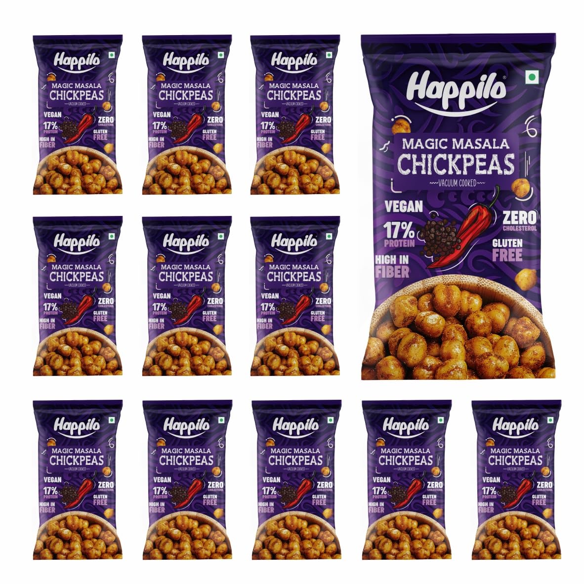 Happilo Premium Super Snack Magic Masala Chickpeas (Pack Of 12) 20g