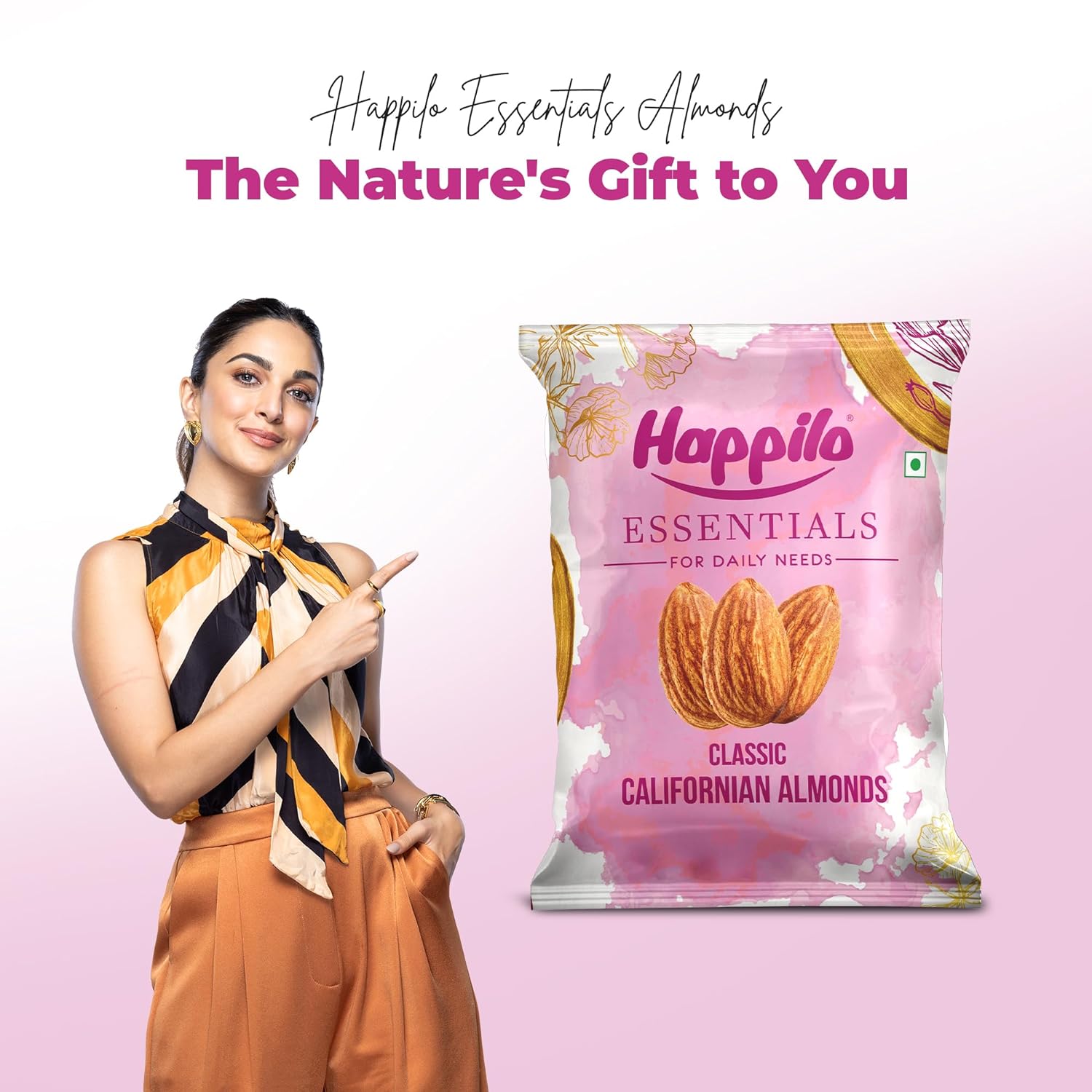 Happilo Essentials Royal Californian Almond, Unsalted, Low Carb Snack, Naturally Gluten Free, Non-GMO, Premium Supreme Grade, No Preservatives, 200g each, (Pack of 5)