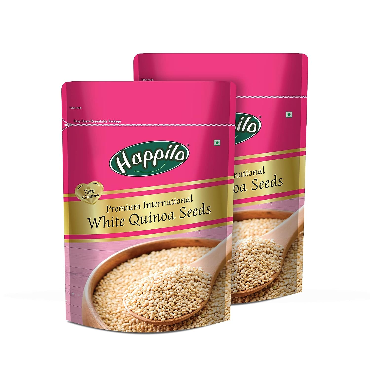 Happilo Premium Raw Gluten Free White Quinoa seeds 500g (Pack of 2)
