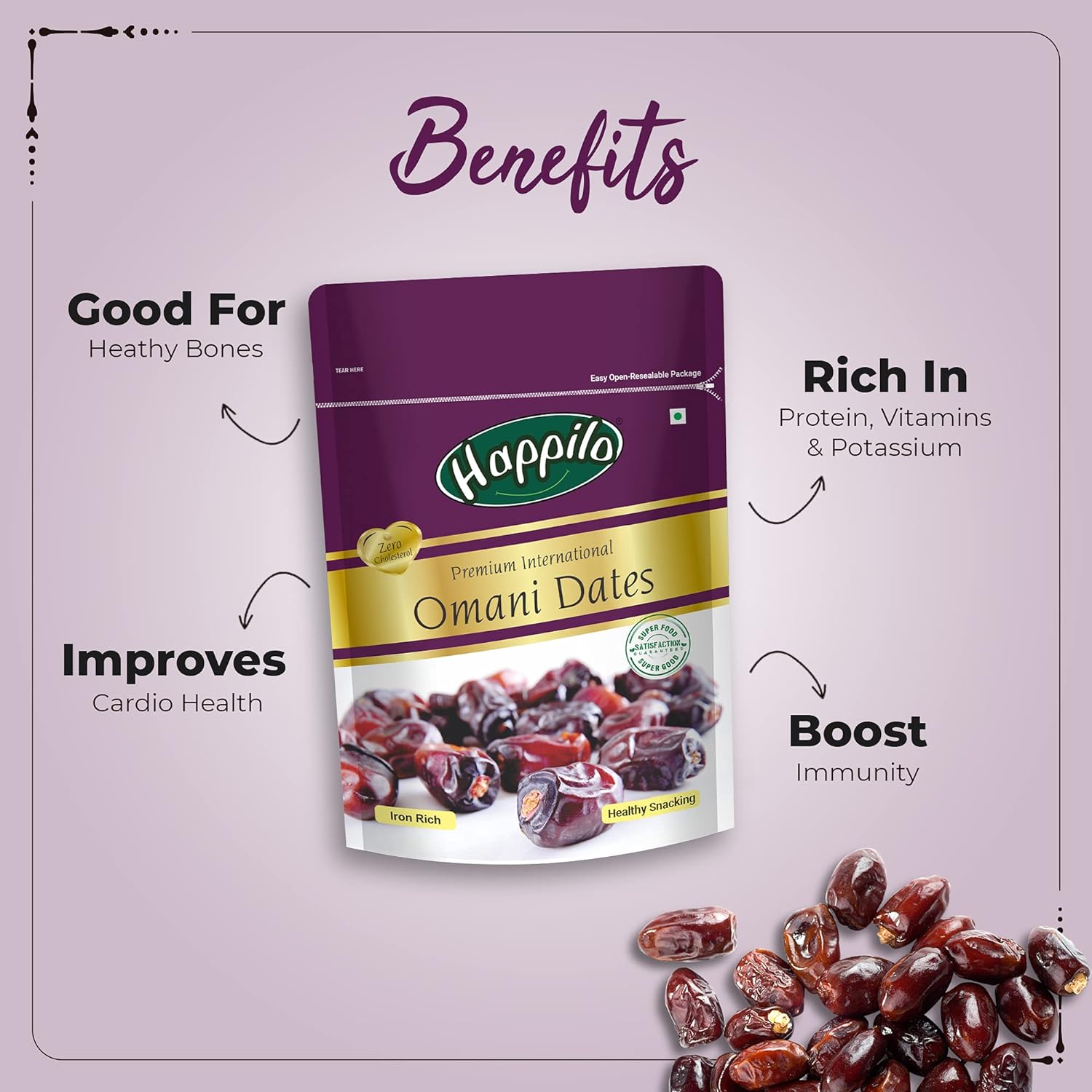 Happilo Premium International Omani Dates, 250g and Happilo Premium Afghani Anjeer, 200g