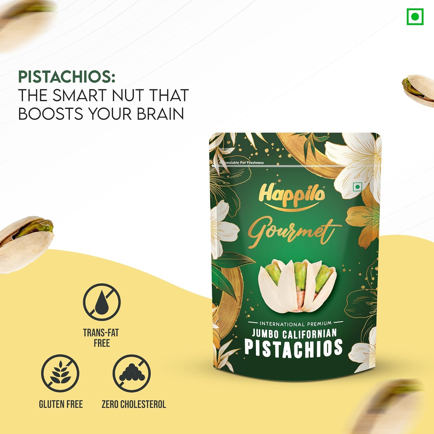Happilo Gourmet Jumbo Californian Pistachios 200g