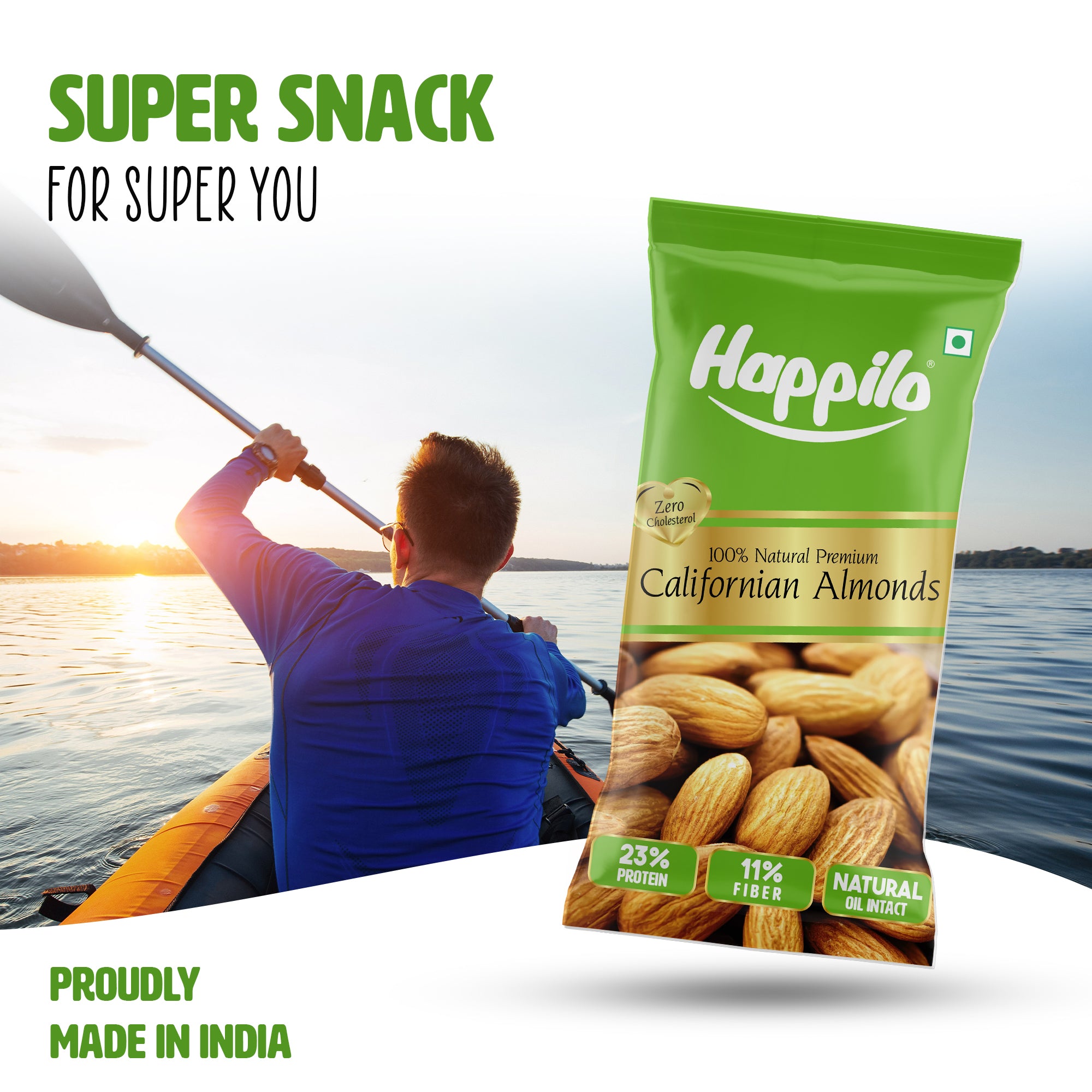 Happilo Smart Snack Natural Californian Almonds 15g