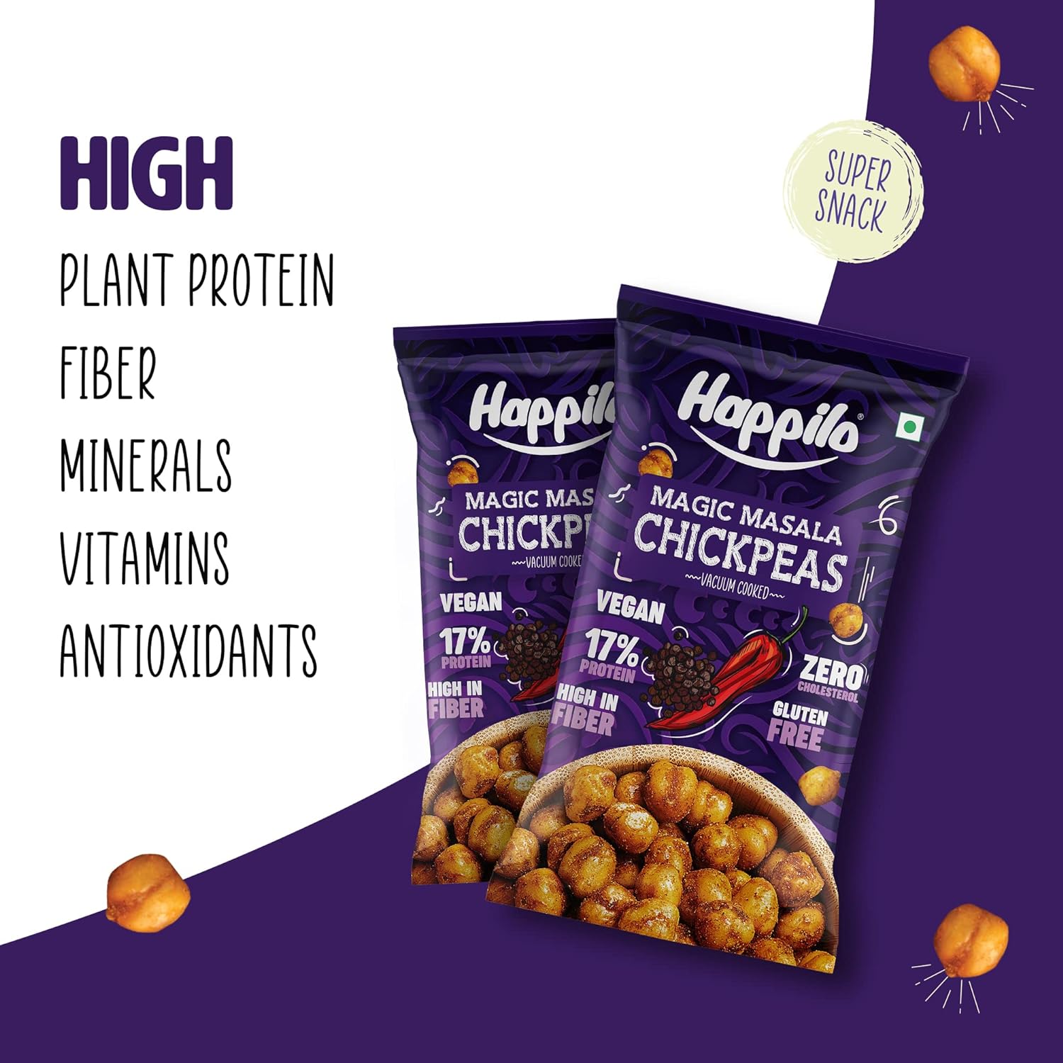 Happilo Premium Super Snack Magic Masala Chickpeas (Pack Of 12) 20g