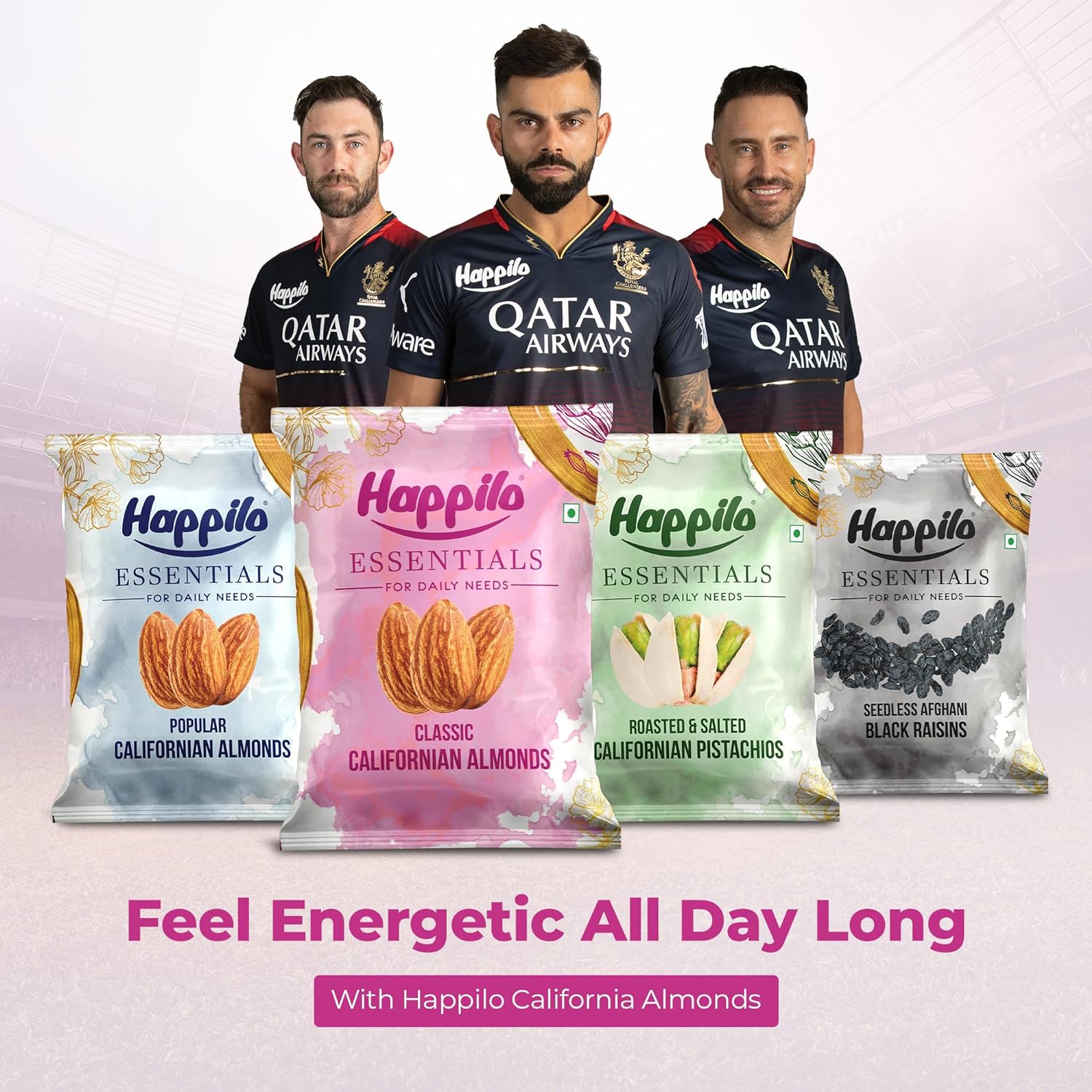 Happilo Essentials Royal Californian Almond, Unsalted, Low Carb Snack, Naturally Gluten Free, Non-GMO, Premium Supreme Grade, No Preservatives, 200g each, (Pack of 5)
