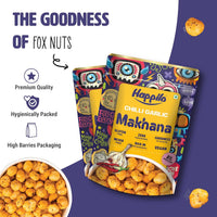 Happilo Premium Super Snack Makhana Combo 300g (Perky Pudina, Peri Peri, Chilli Garlic, Salt & Pepper and Cream & Onion)