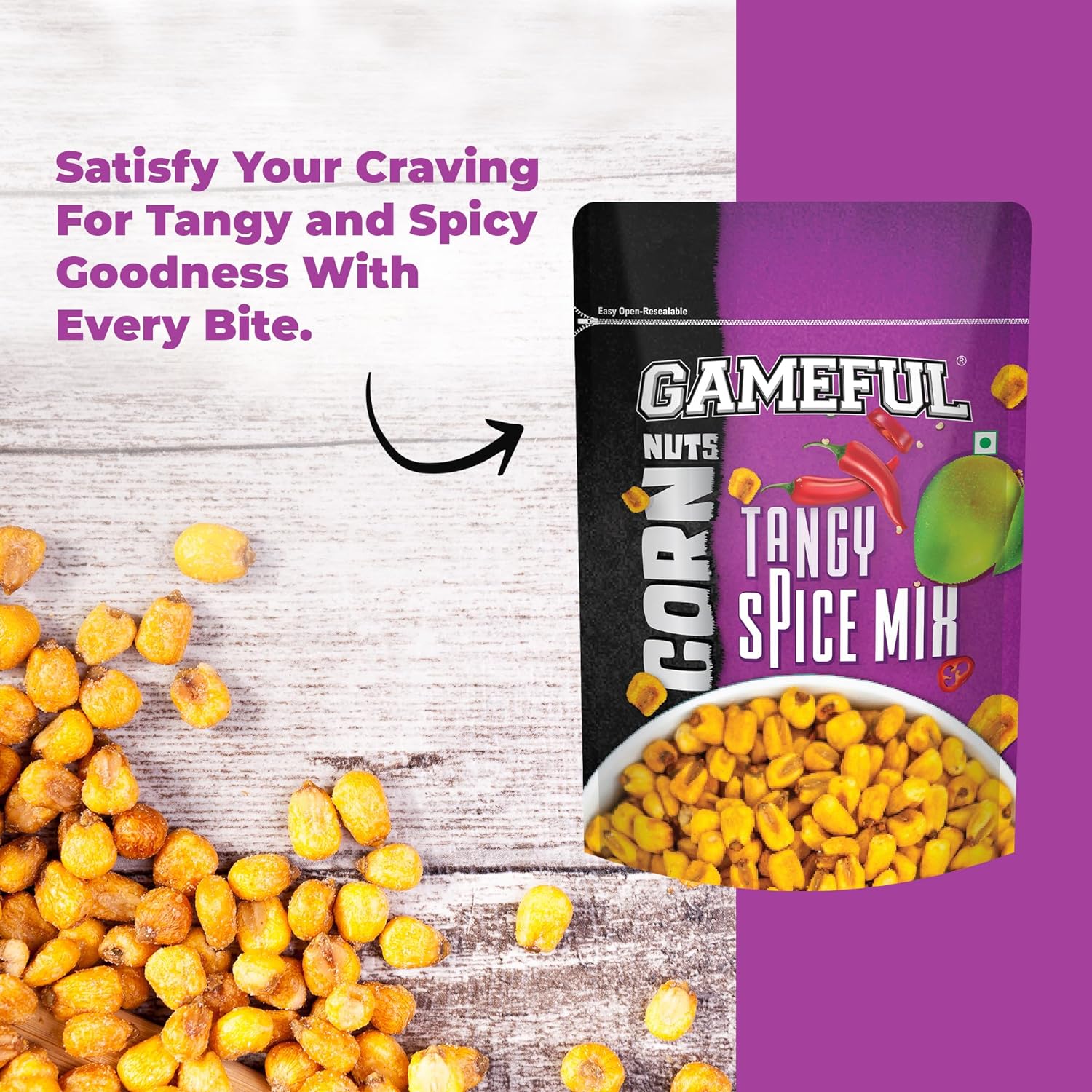 Gameful Corn Nut Combo 160g (Tangy Spice&Korian Barbeque)