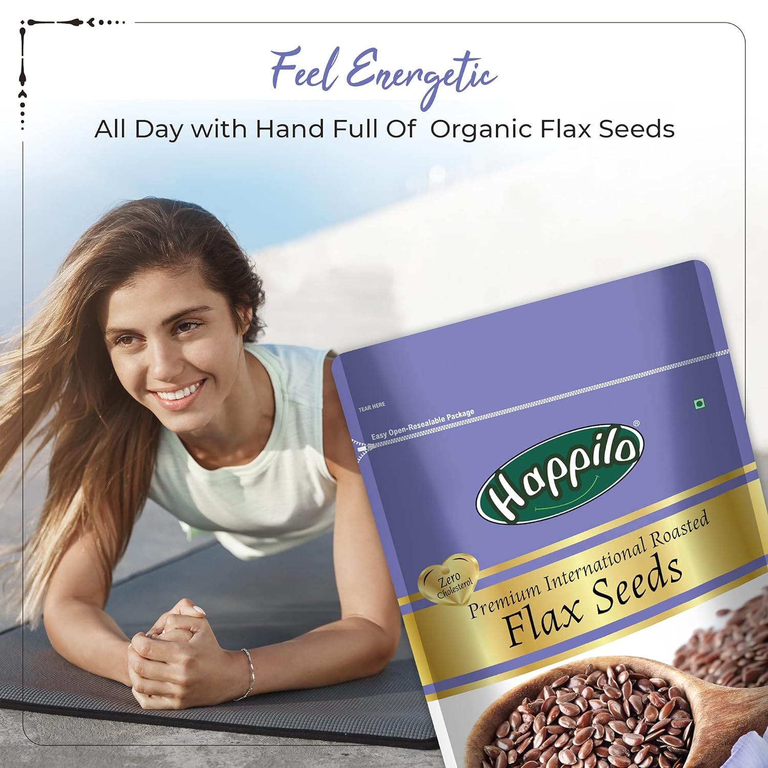 Happilo Premium Authentic Flax Seeds Roasted 250g (Pack of 2)