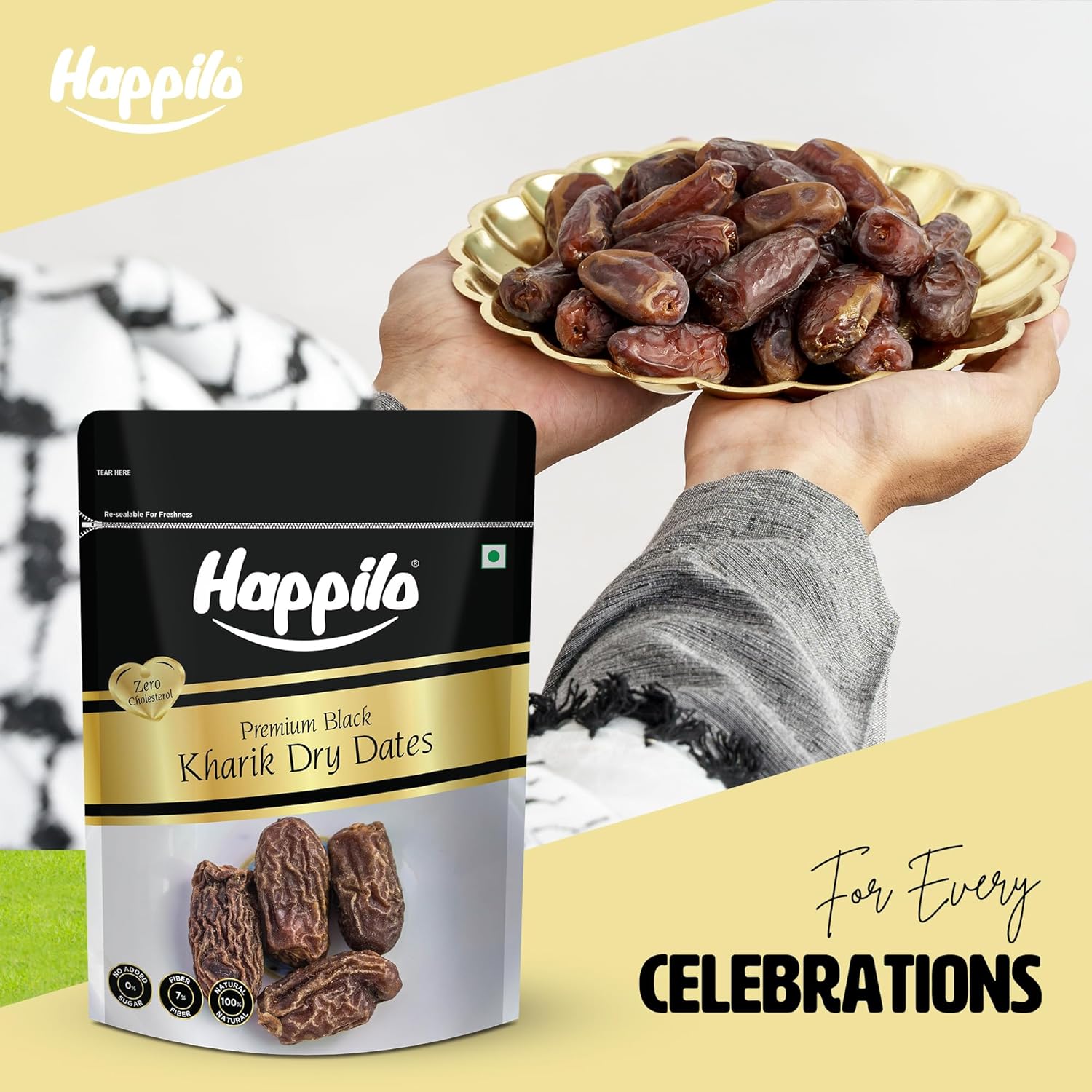 Happilo Premium Black Kharik Dry Dates Chuhara 500g*2