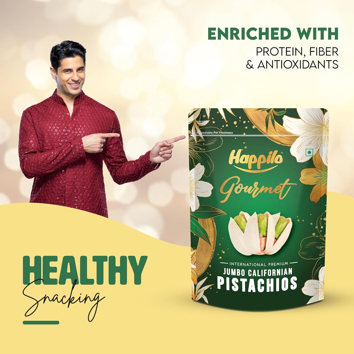 Happilo Gourmet Jumbo Californian Pistachios 200g