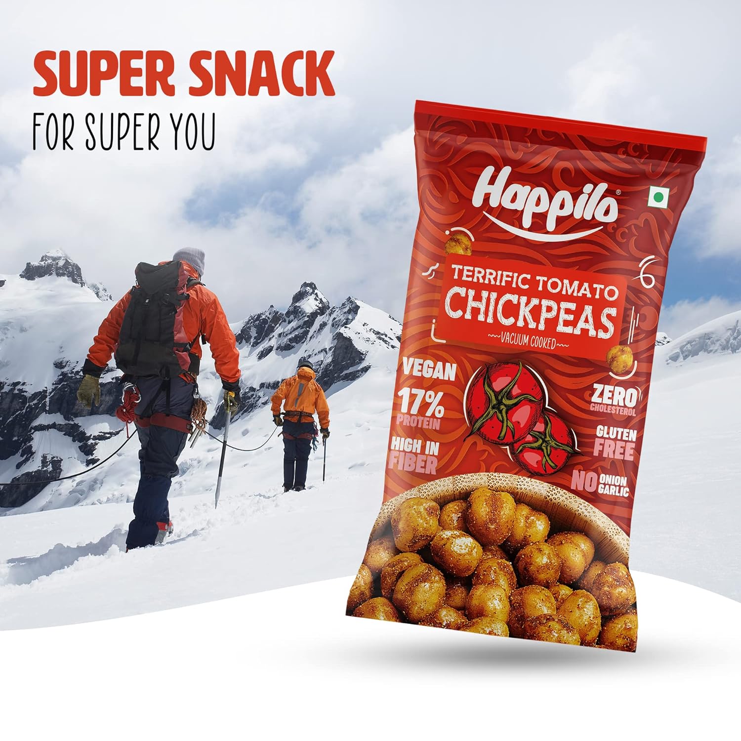 Happilo Premium Super Snack Terrific Tomato Chickpeas (Pack Of 12) 20g