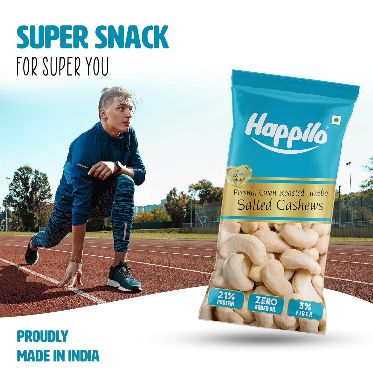 Happilo Smart Snack Salted Whole Cashews (Pack Of 12) 15g