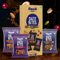 Happilo Date Bites Gift Pack 60g (Date Bites 20g, Date Bites Cranberry 20g & Date Bites Zesty Orange 20g)