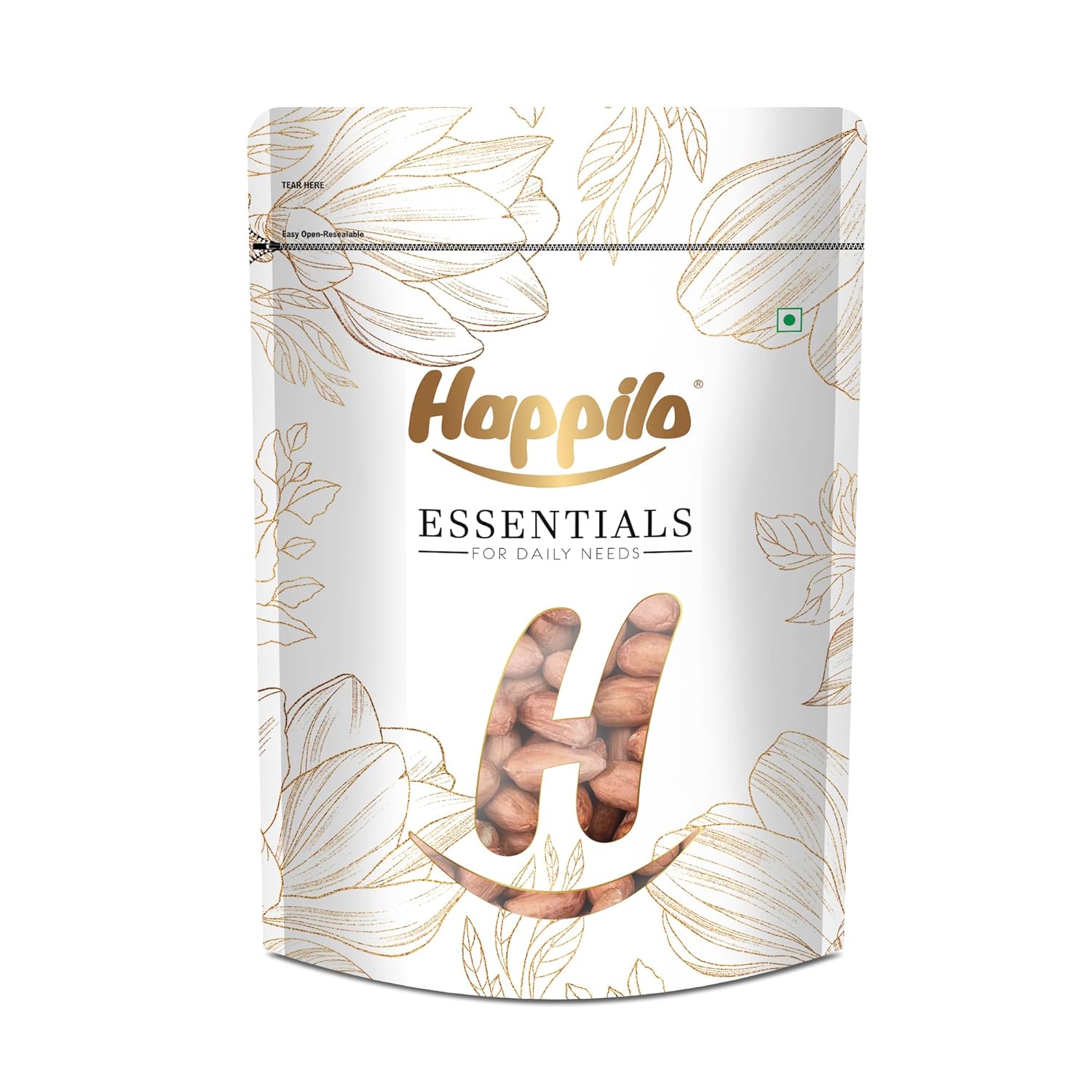 Happilo Essentials Raw Peanut, Plant-based Protein, Healthy Snacks, 1kg