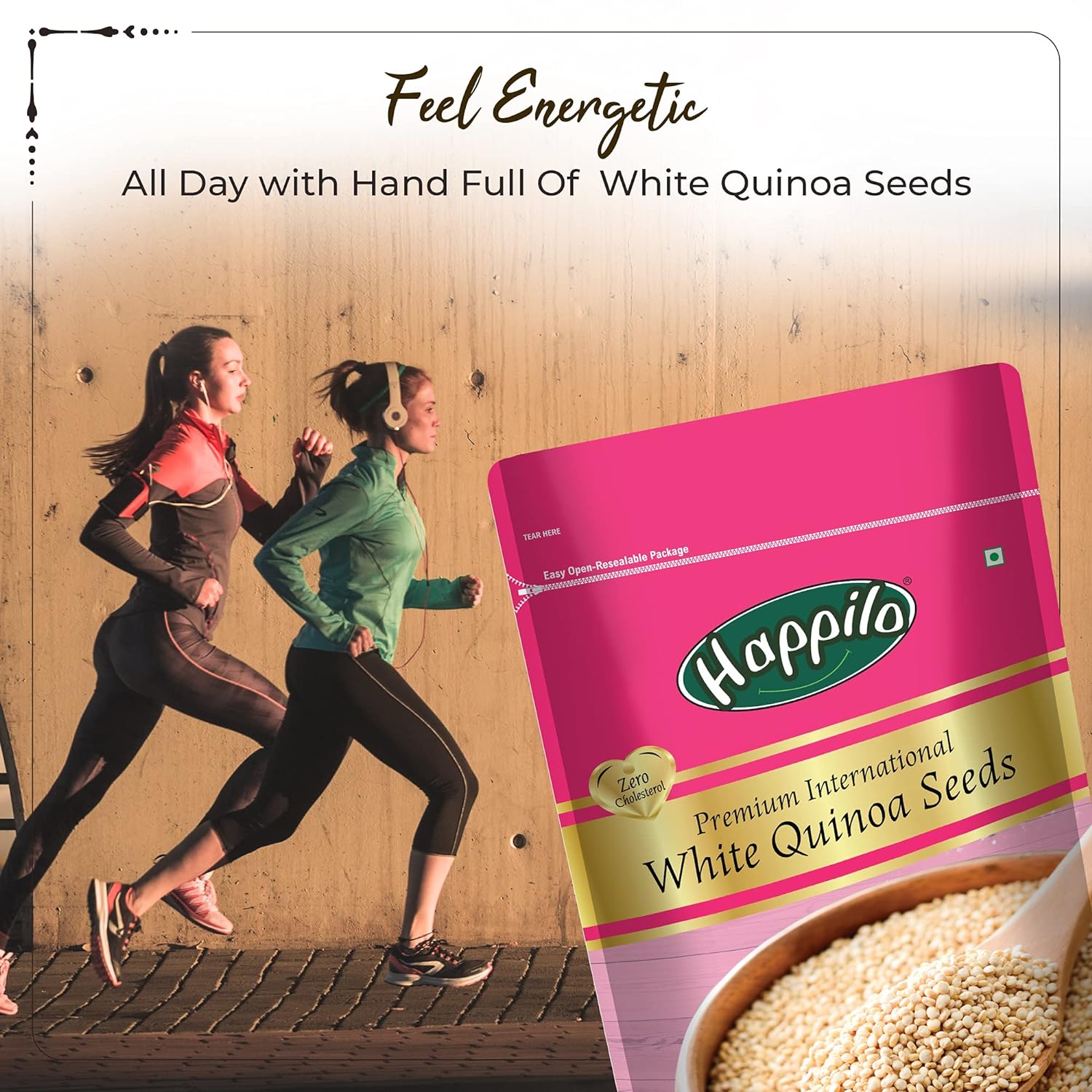 Happilo Premium Raw Gluten Free White Quinoa seeds 500g