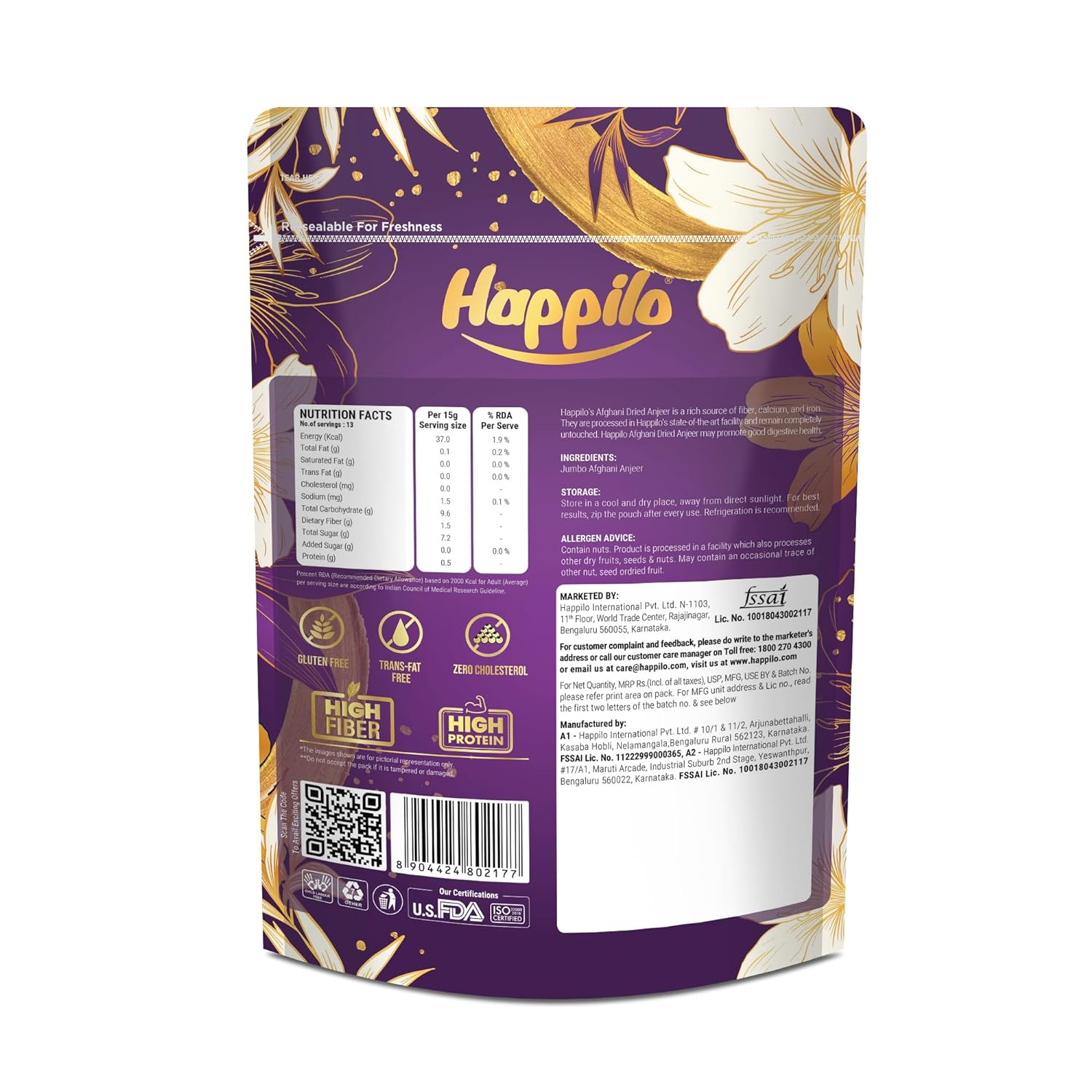 Happilo Gourmet Jumbo Anjeer 200g