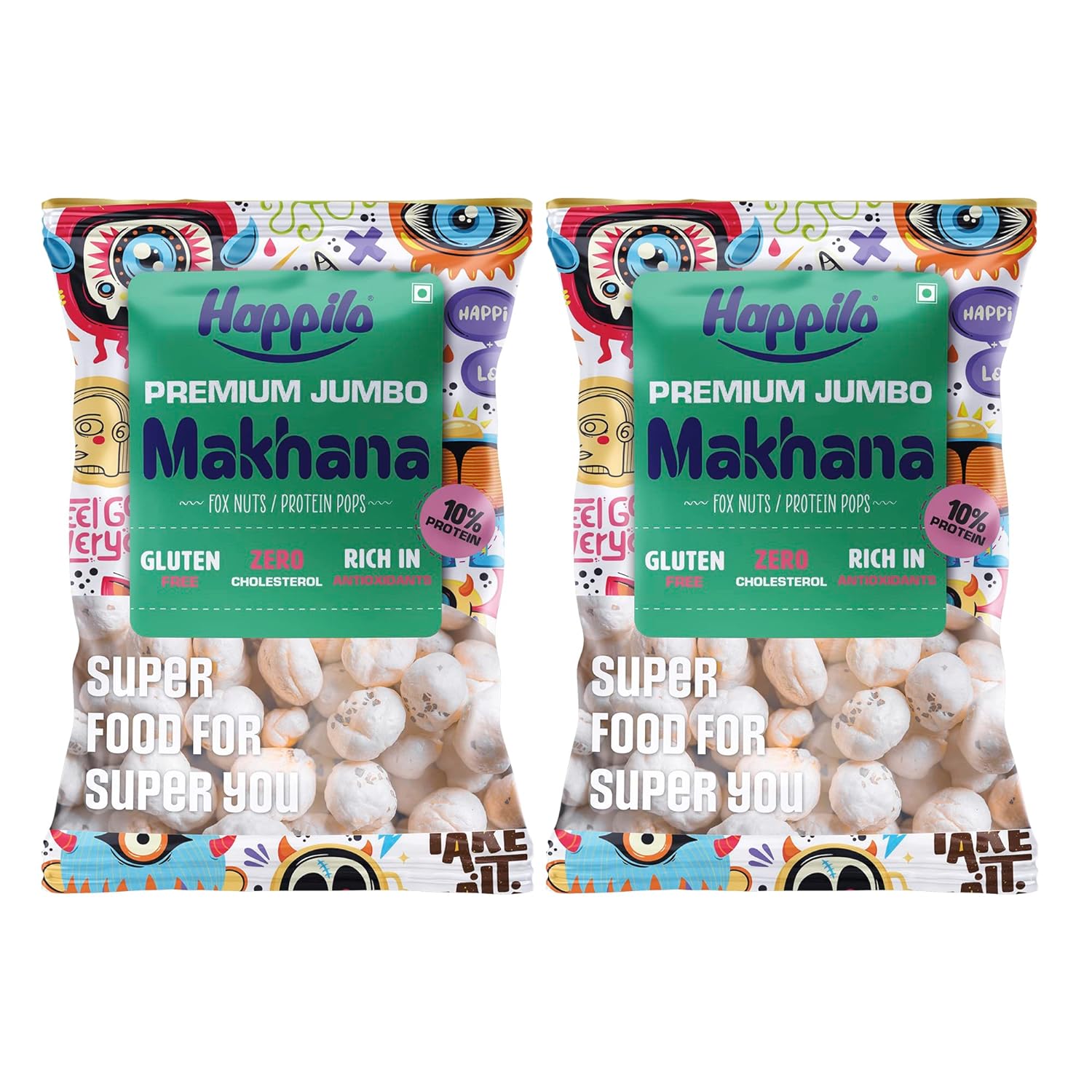 Happilo Premium Jumbo Fox Nuts (Phool Makhana) 100g (Pack of 2)