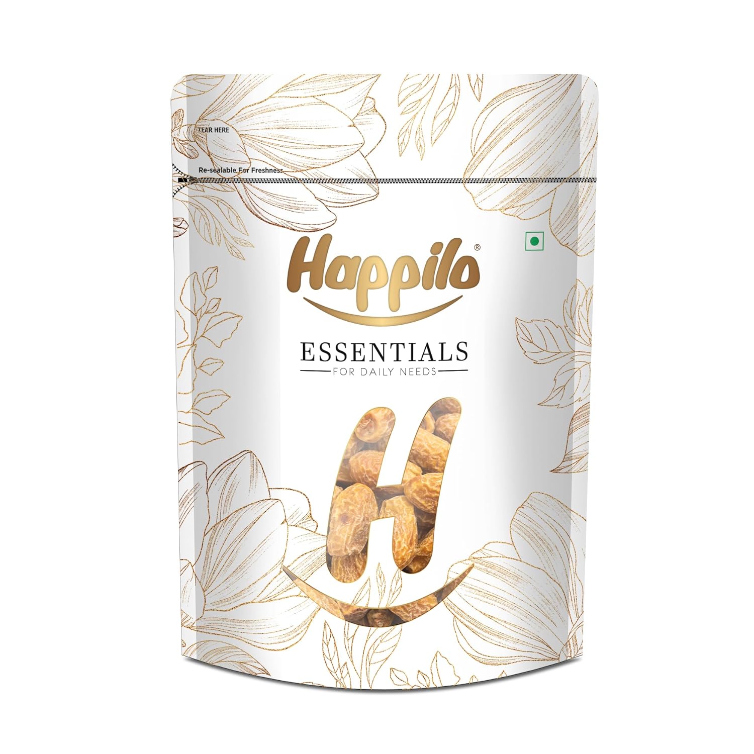 Happilo Essentials Golden Yellow Dry Dates Chuhara 500g Value Pack