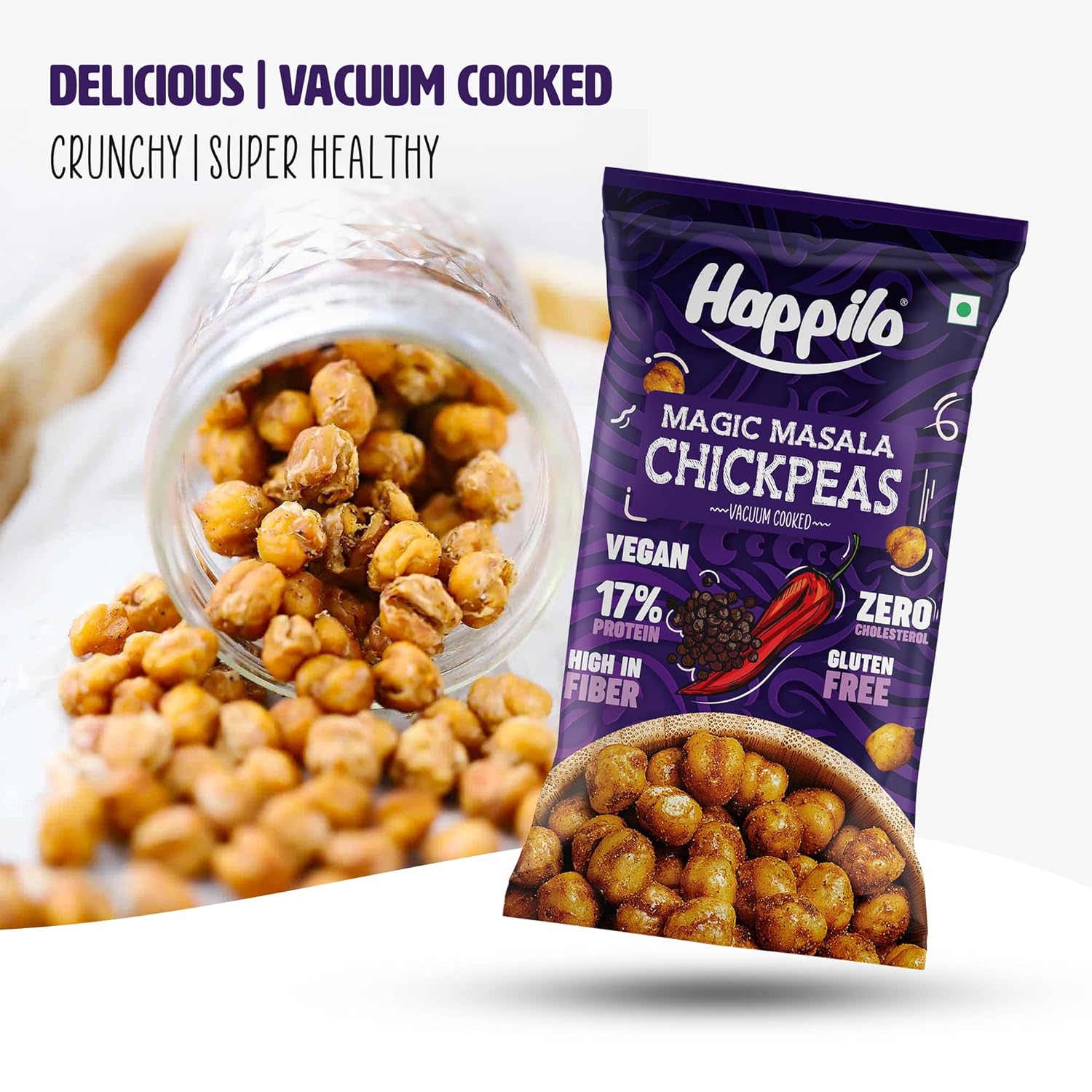 Happilo Premium Super Snack Magic Masala Chickpeas (Pack Of 12) 20g