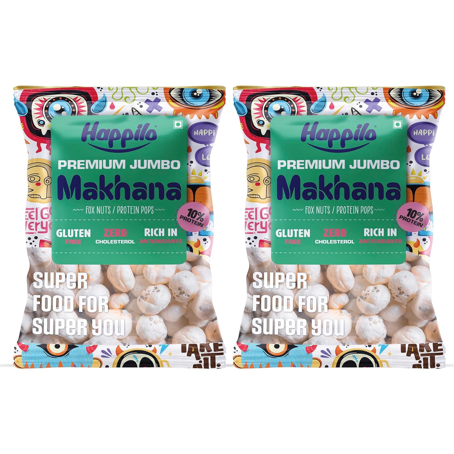 Happilo Premium Jumbo Fox Nuts (Phool Makhana) 200g (Pack of 2)