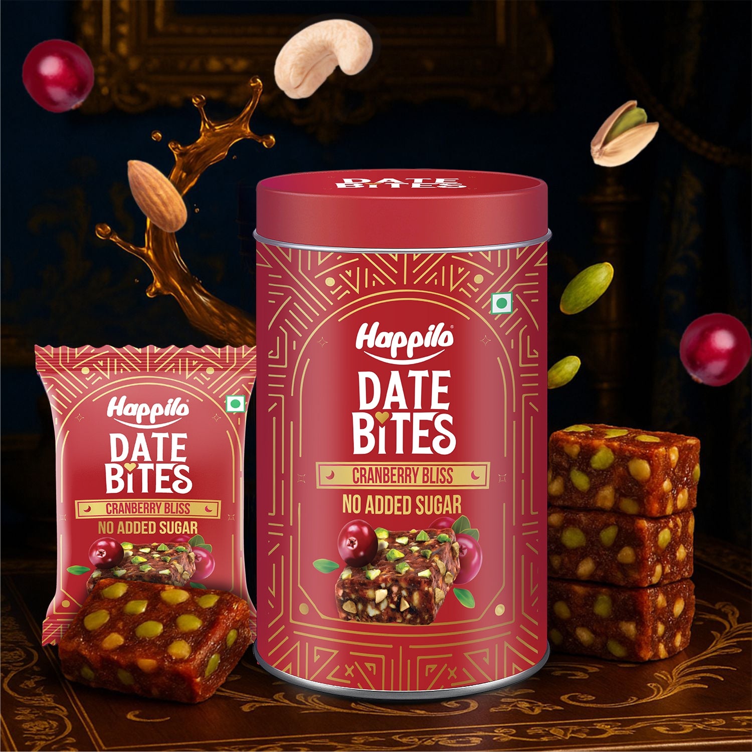 Happilo Premium Date Bites Cranberry