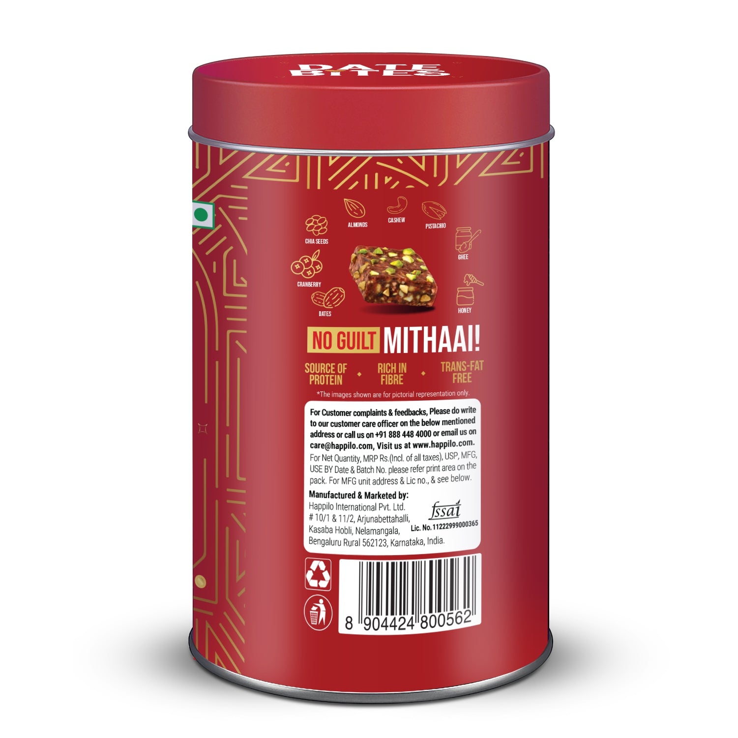 Happilo Premium Date Bites Cranberry