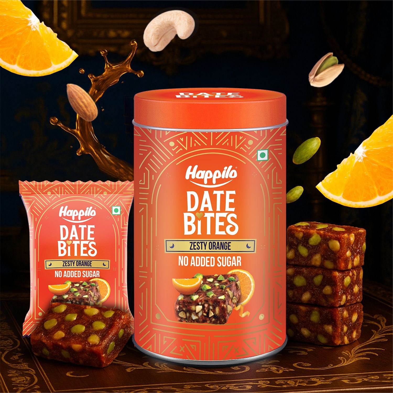 Happilo Premium Date Bites Zesty Orange