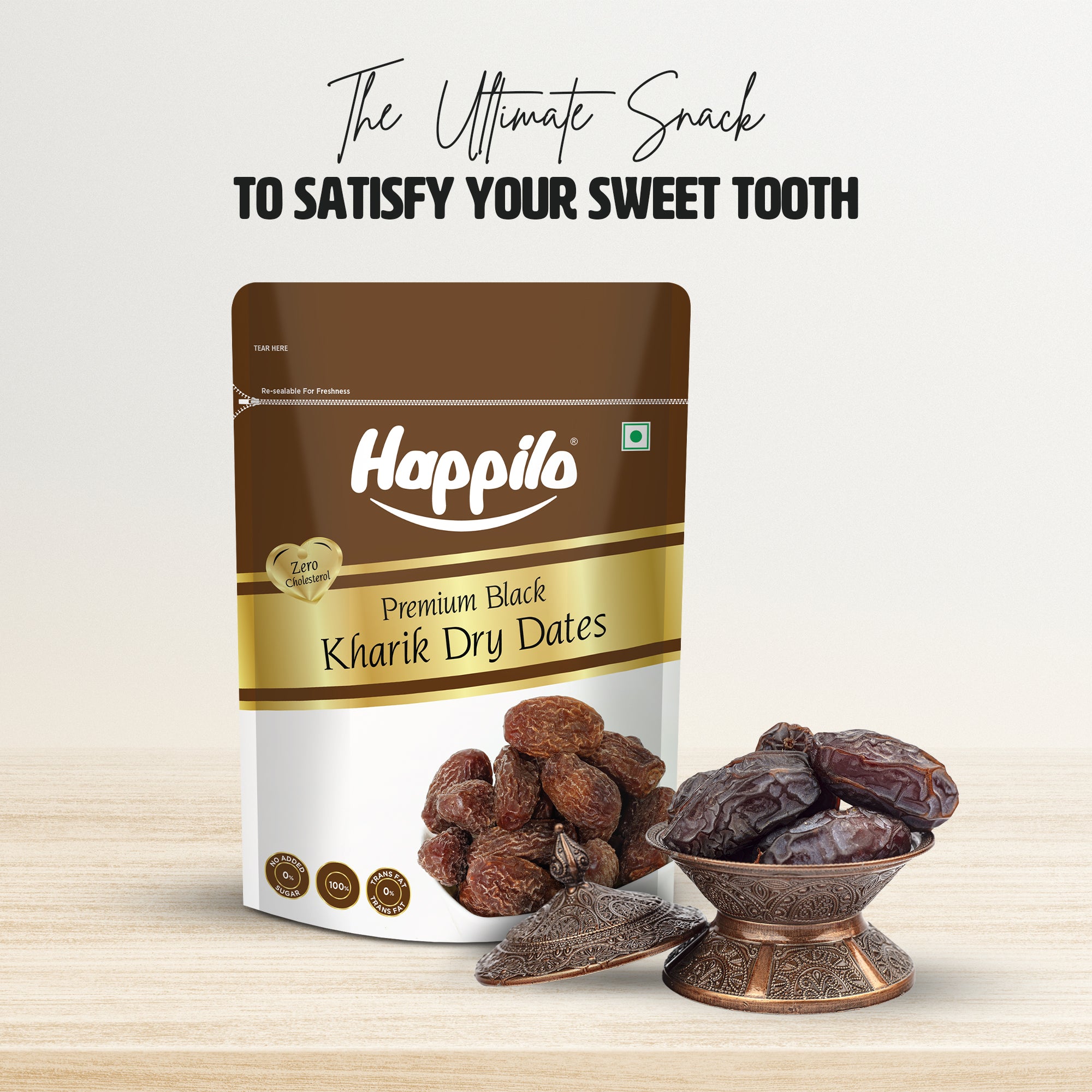 Happilo Premium Black Kharik Dry Dates Chuhara 500g Value Pack