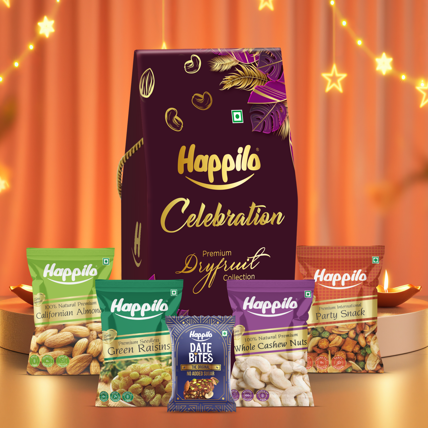 Happilo Dry Fruit Celebration Gift Box Dove 127g