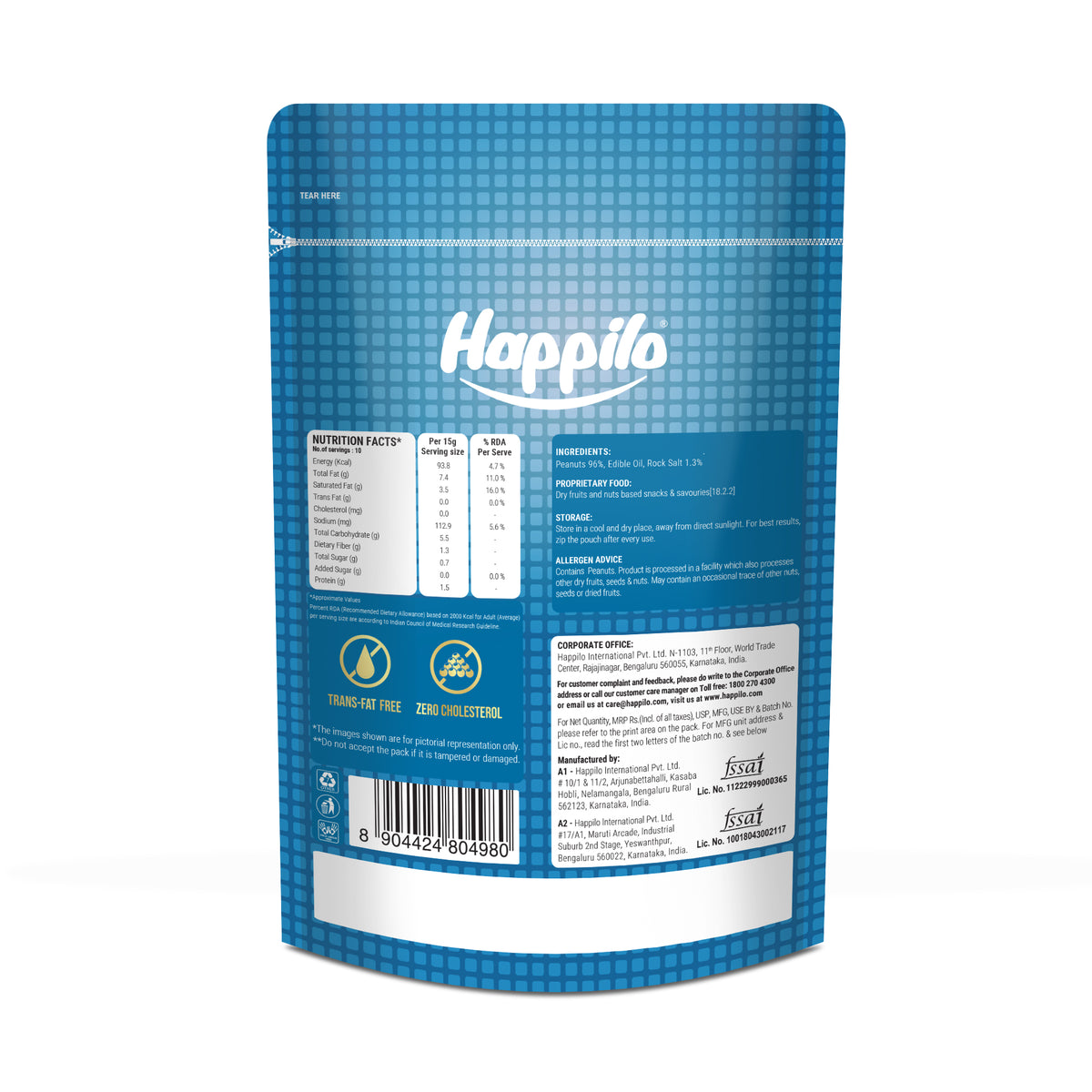 Happilo Premium Roasted Peanuts, Rich in Protein, Fiber, and Essential