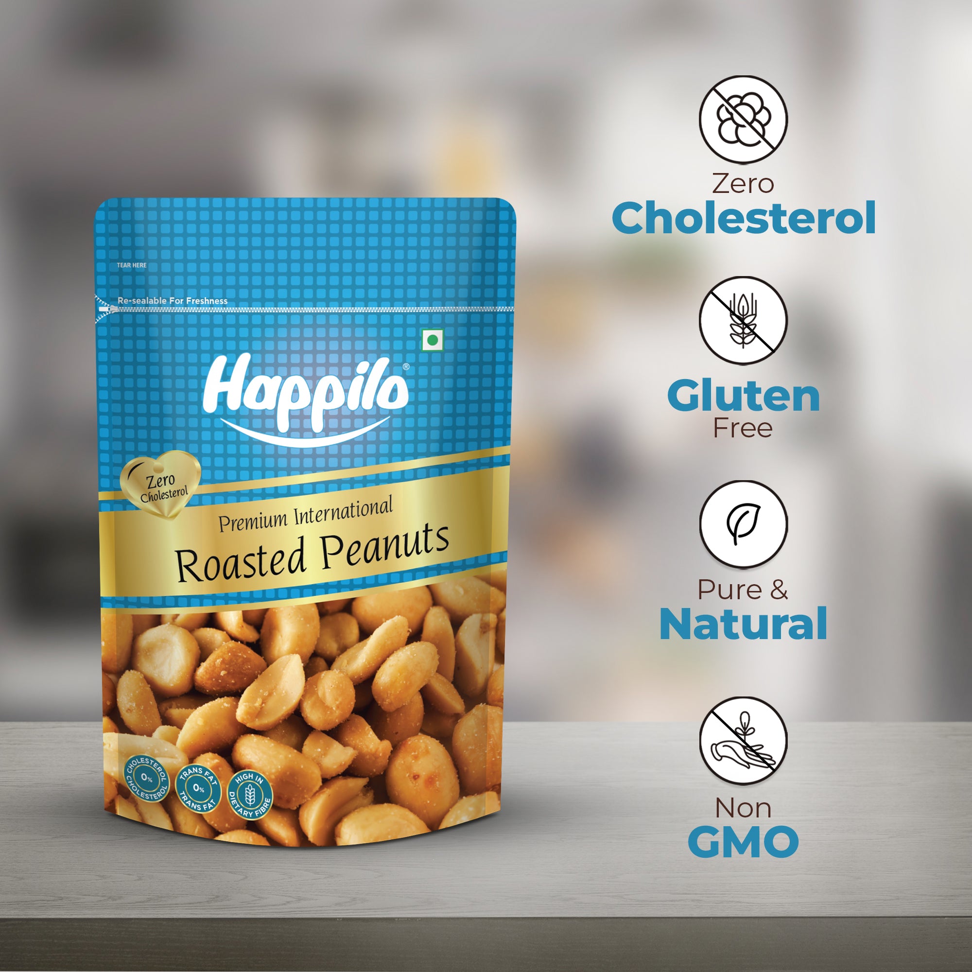 Happilo Premium Roasted Peanuts, Rich in Protein, Fiber, and Essential Nutrients, Wholesome Snack, Rich Flavor