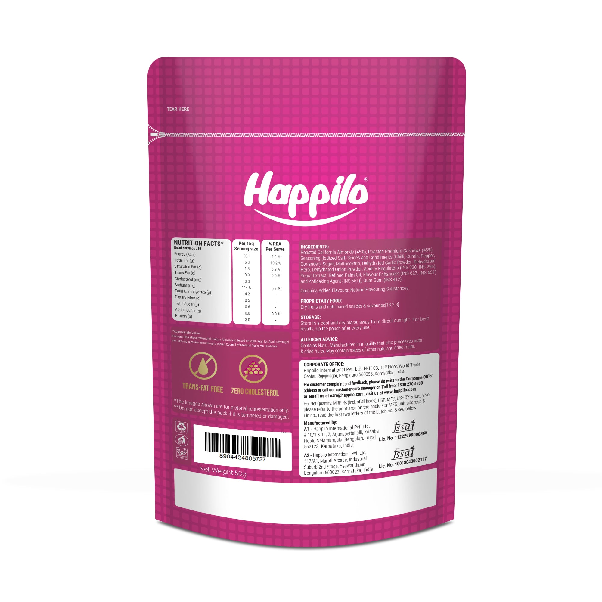 Happilo Premium International Cajun Almond & Cashew Mix 160g