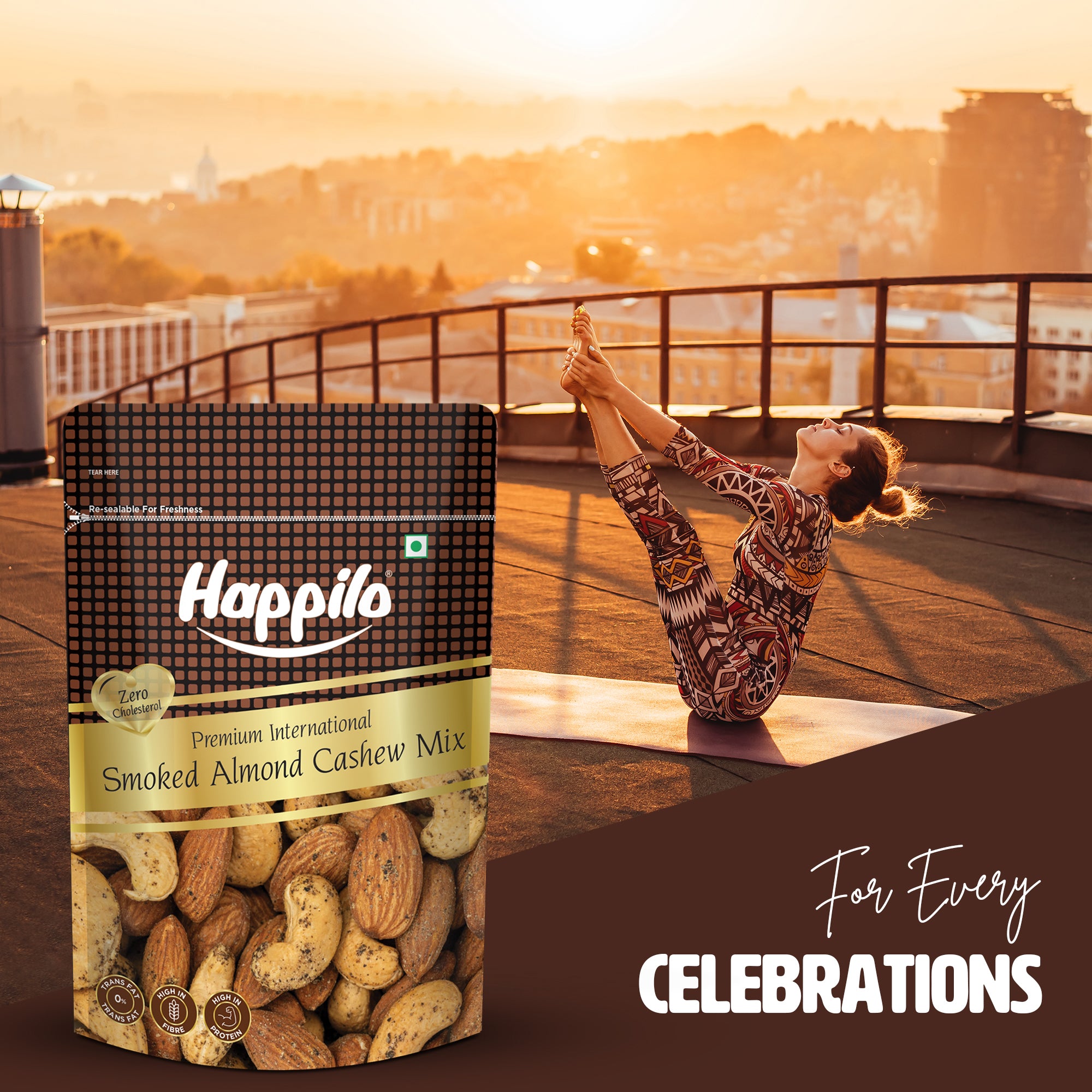 Happilo Premium International Smoked Almond Cashew Mix 160g